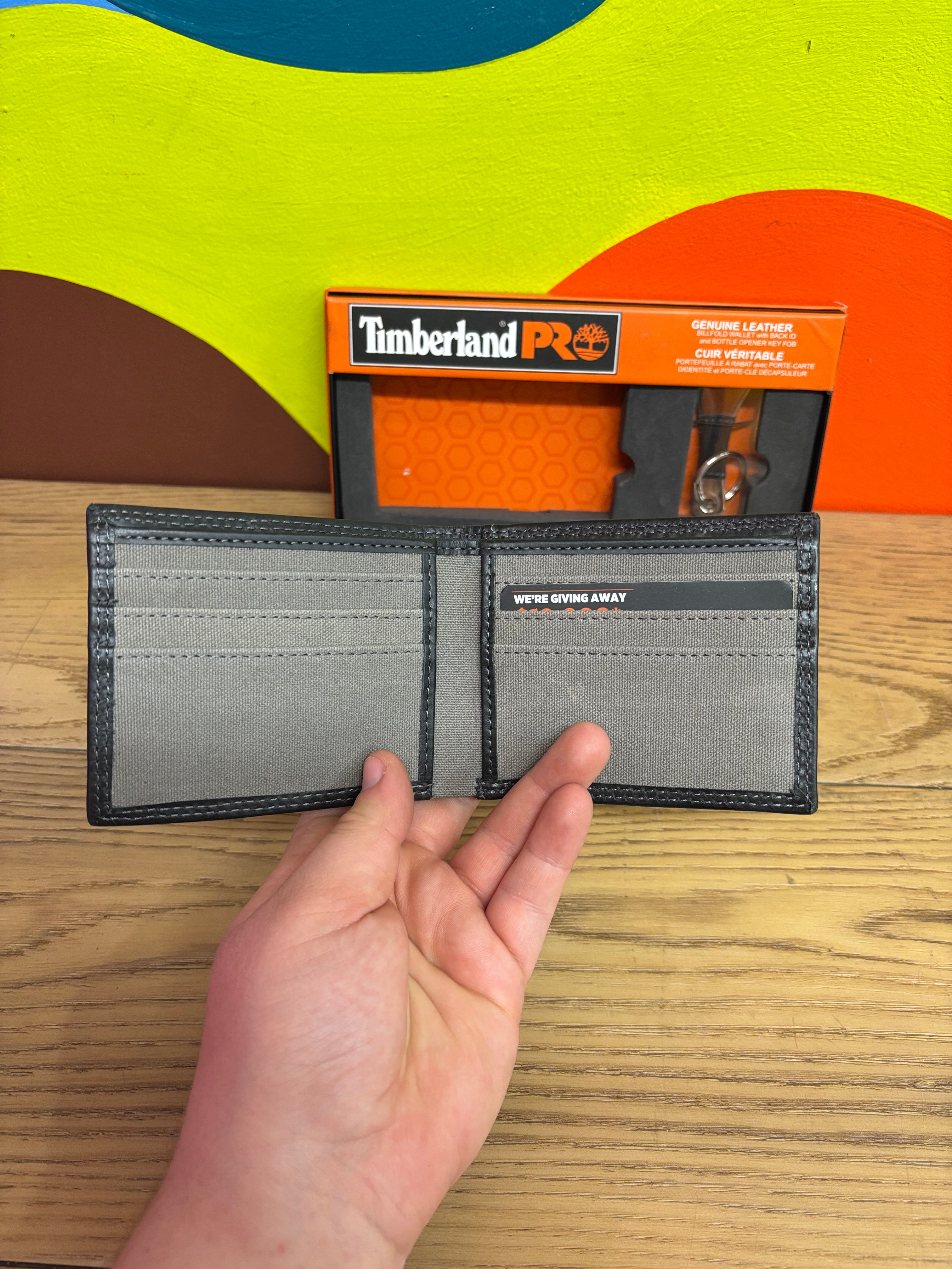 Timberland Pro Leather Wallet & Bottle Opener Key Fob
