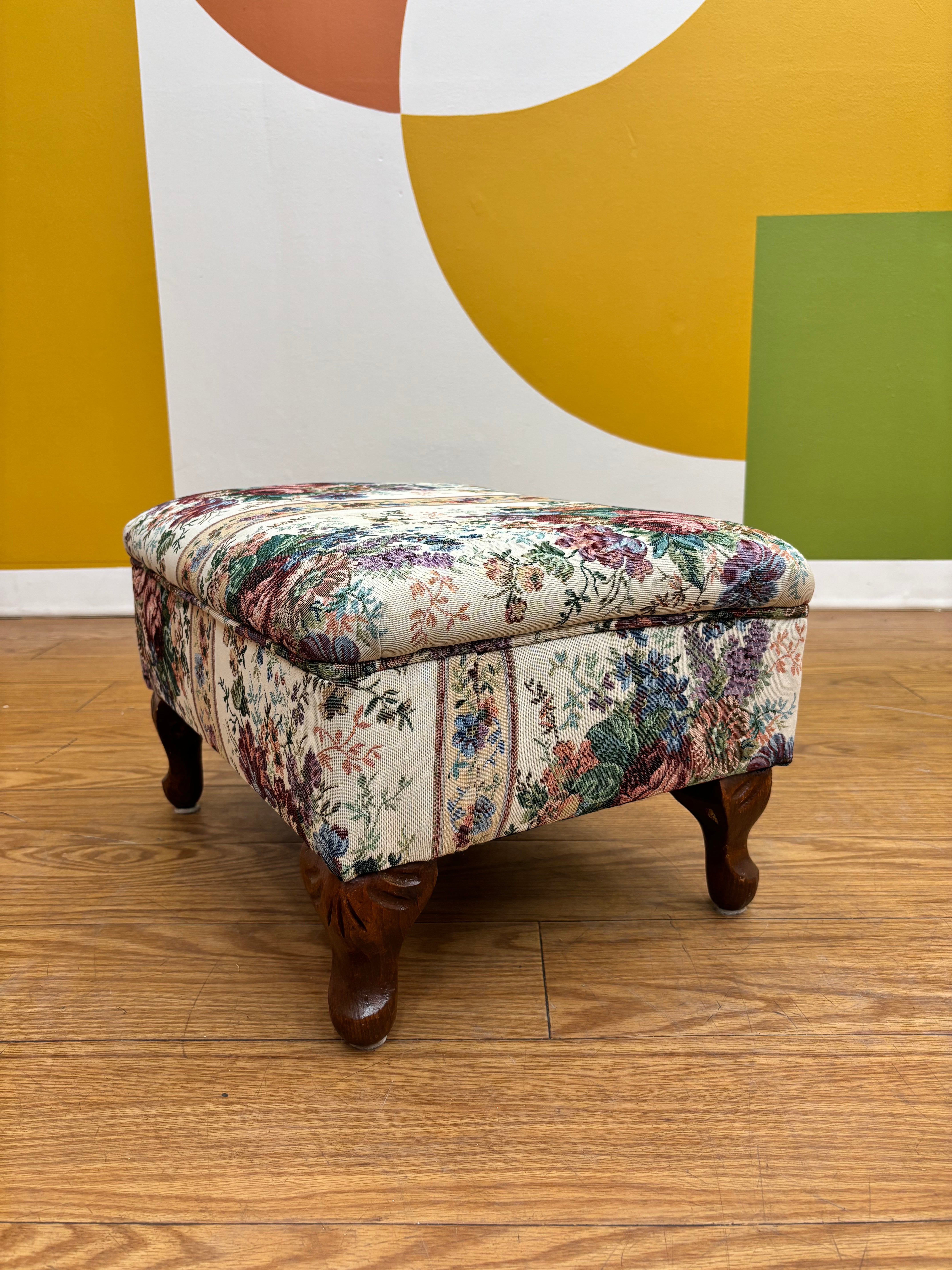 Floral Tapestry Stool