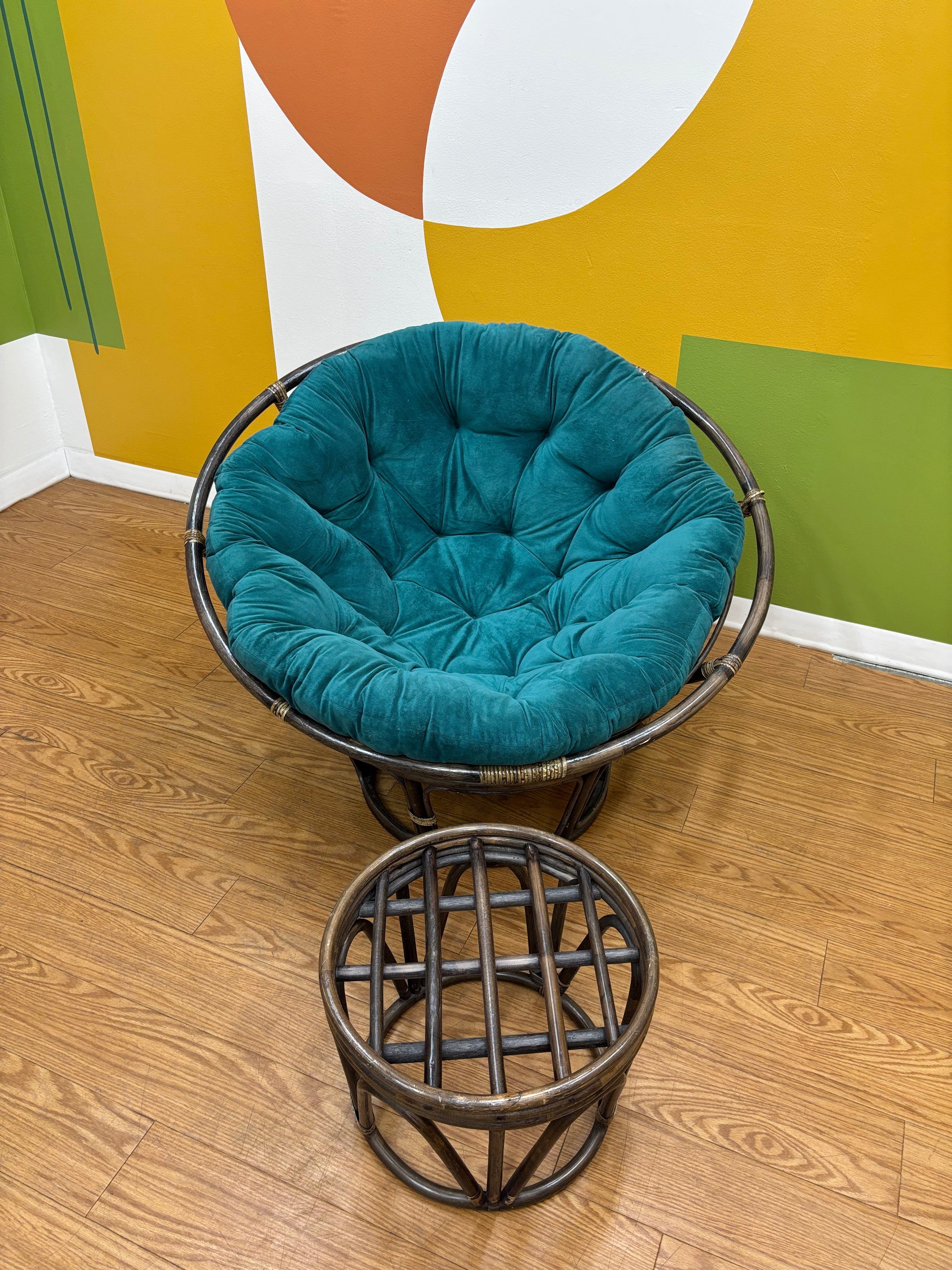 Papasan Chair and Stool