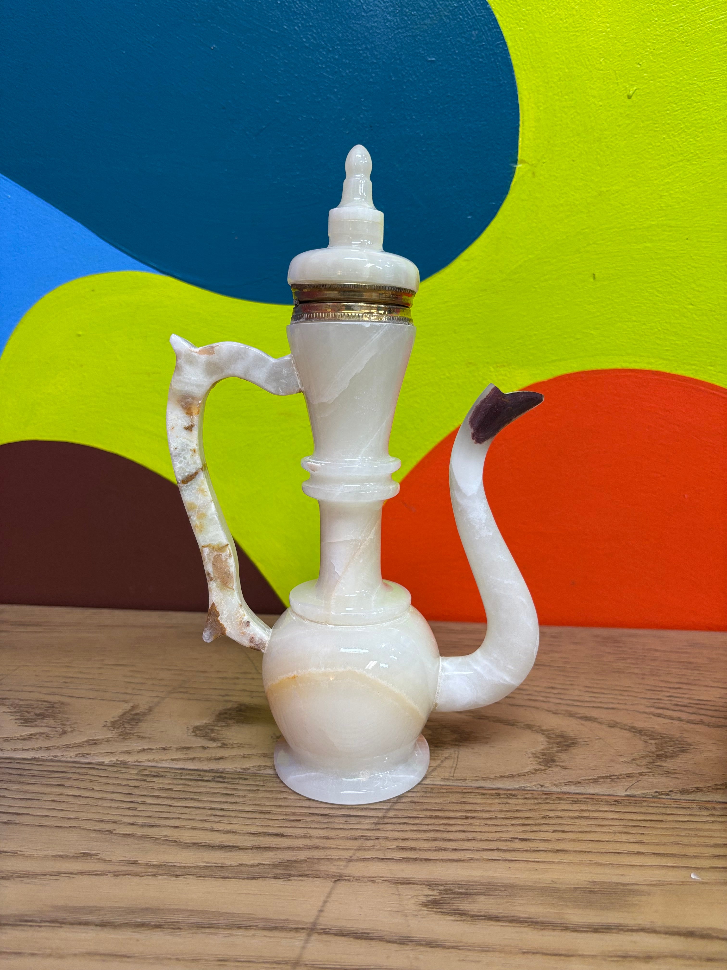 Carved Onyx Pitcher and Goblets Set