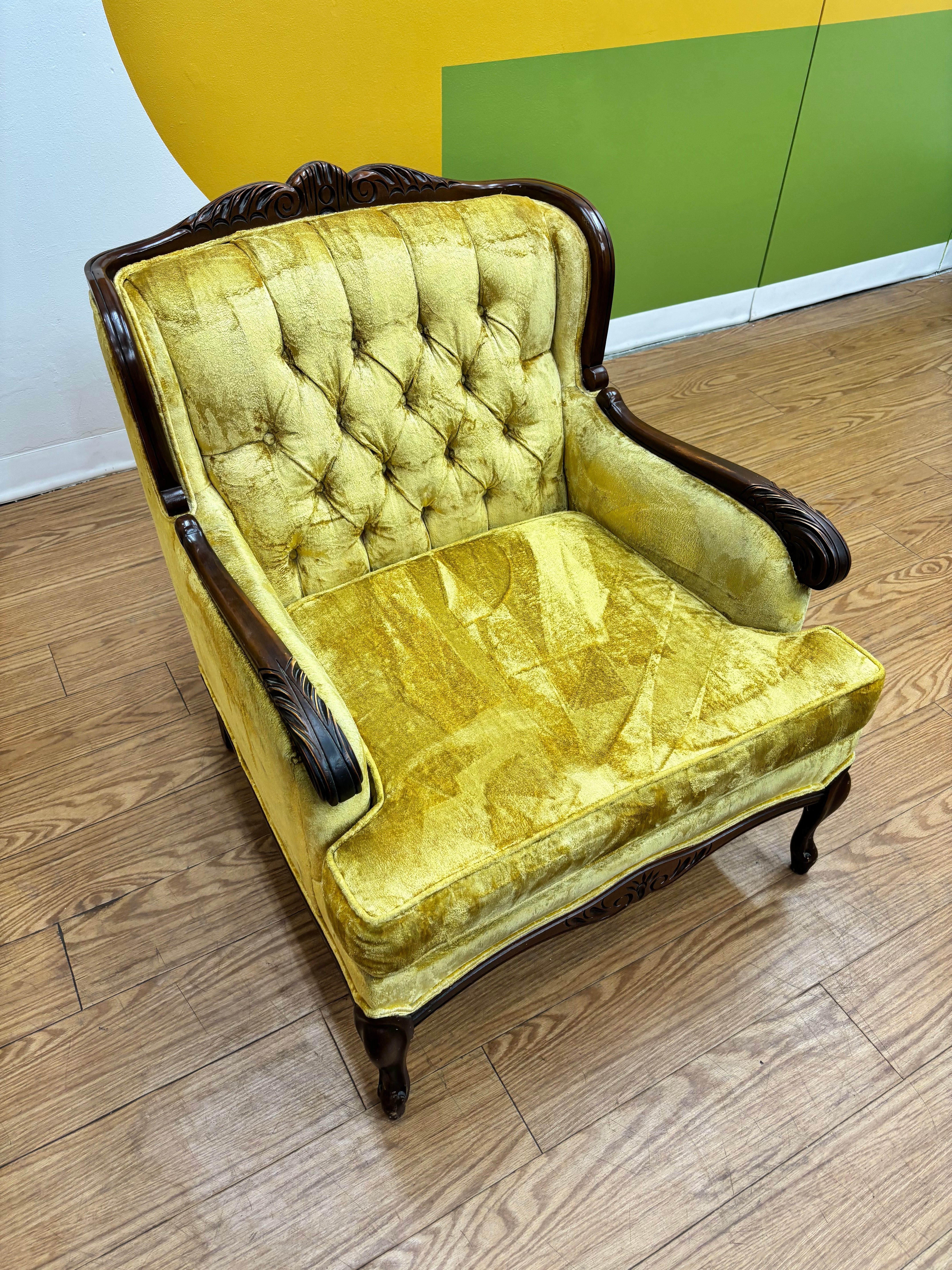 Yellow Tufted Chair