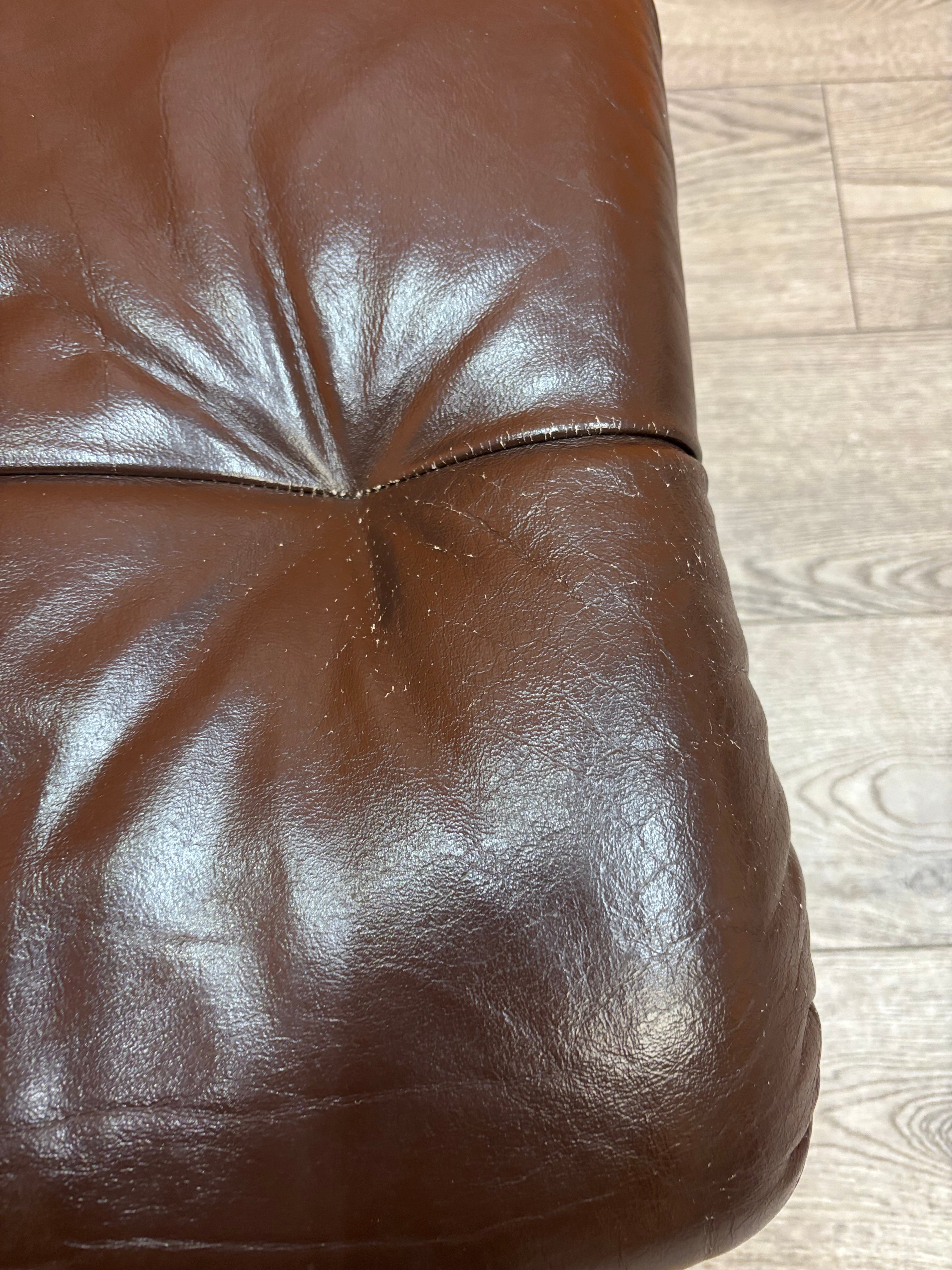 Brown Faux Leather Foot Rest