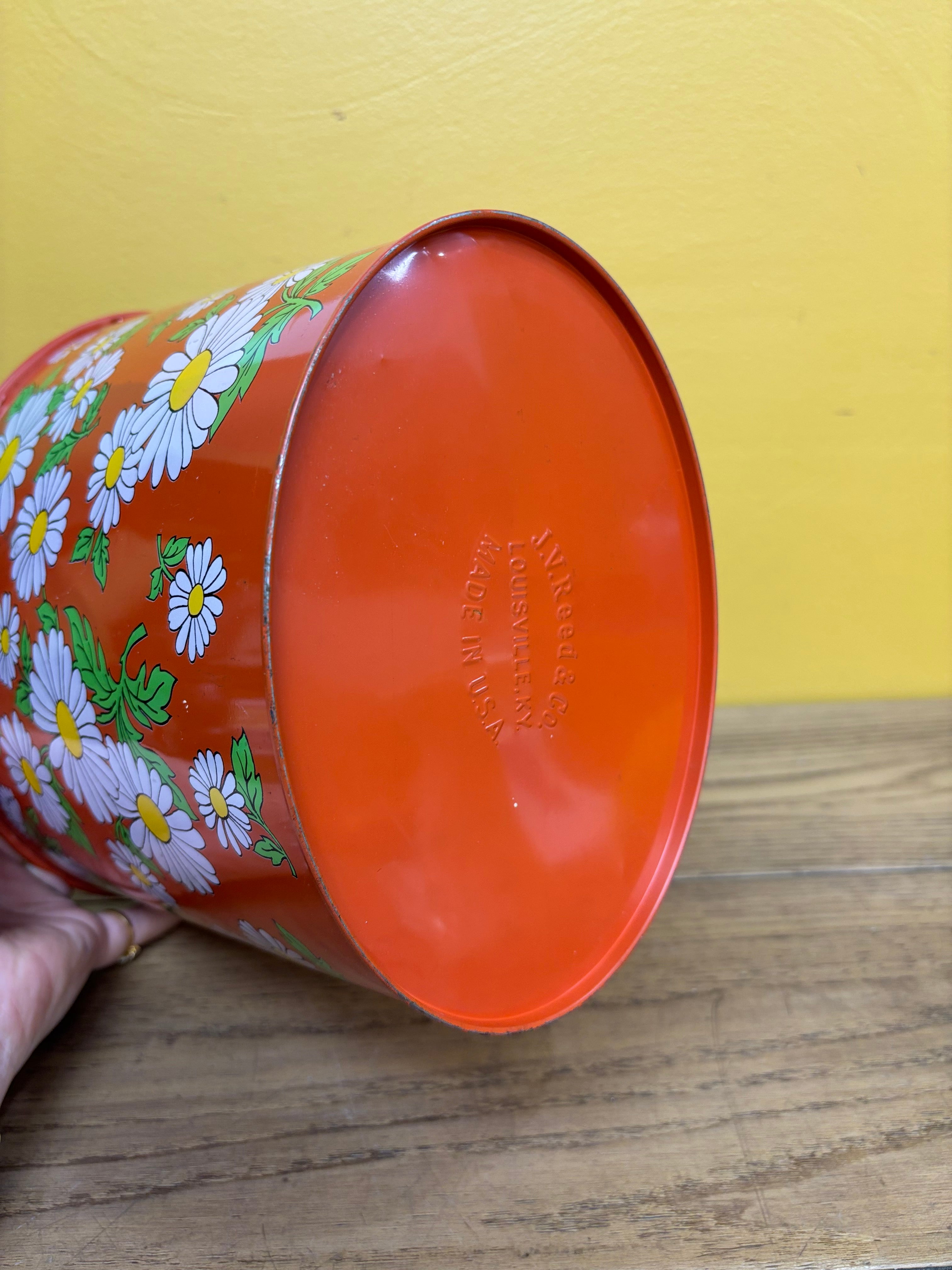 Small Orange Trash Can