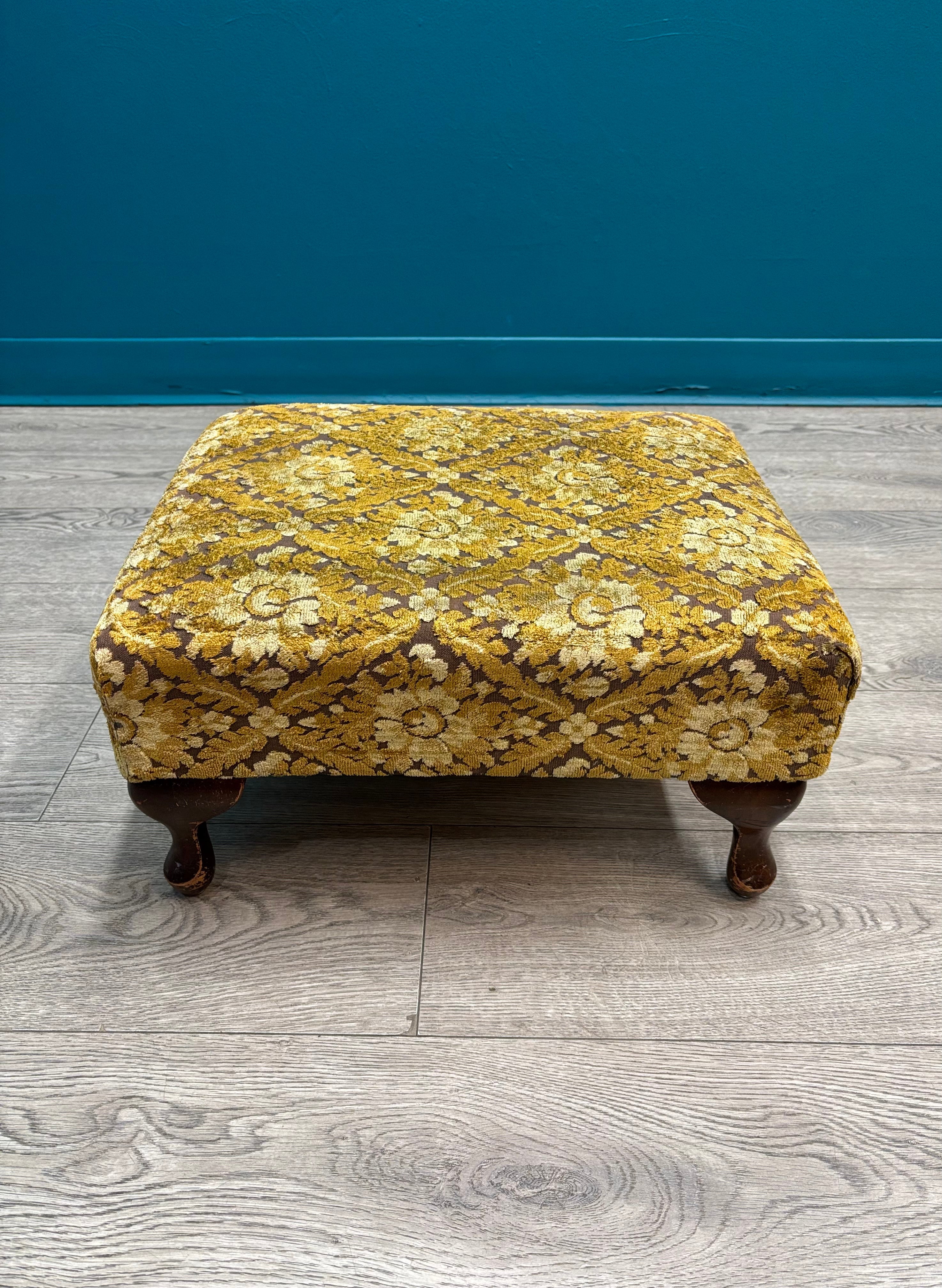Small Yellow Floral Stool