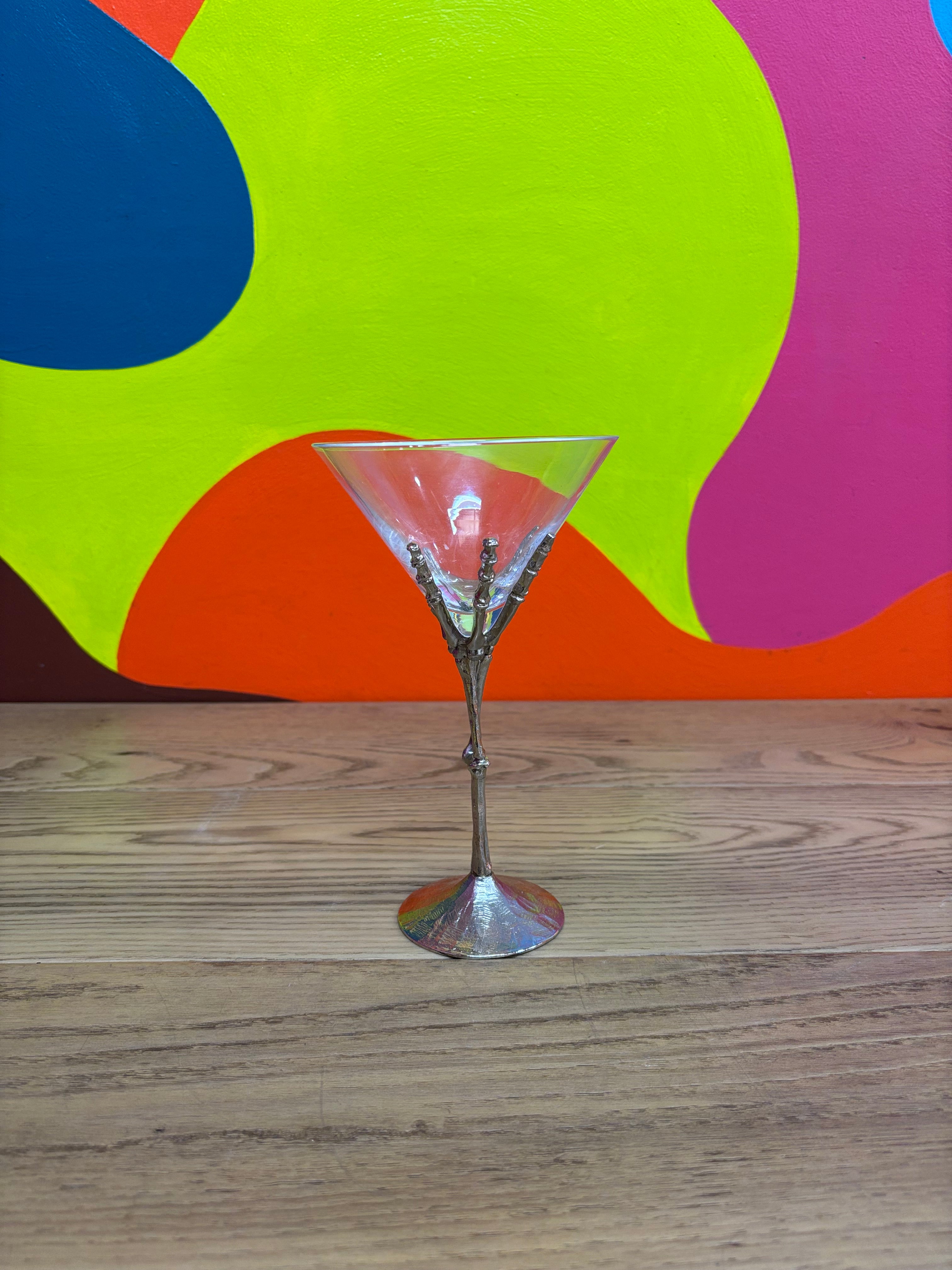 Skeleton Hand Martini Glass