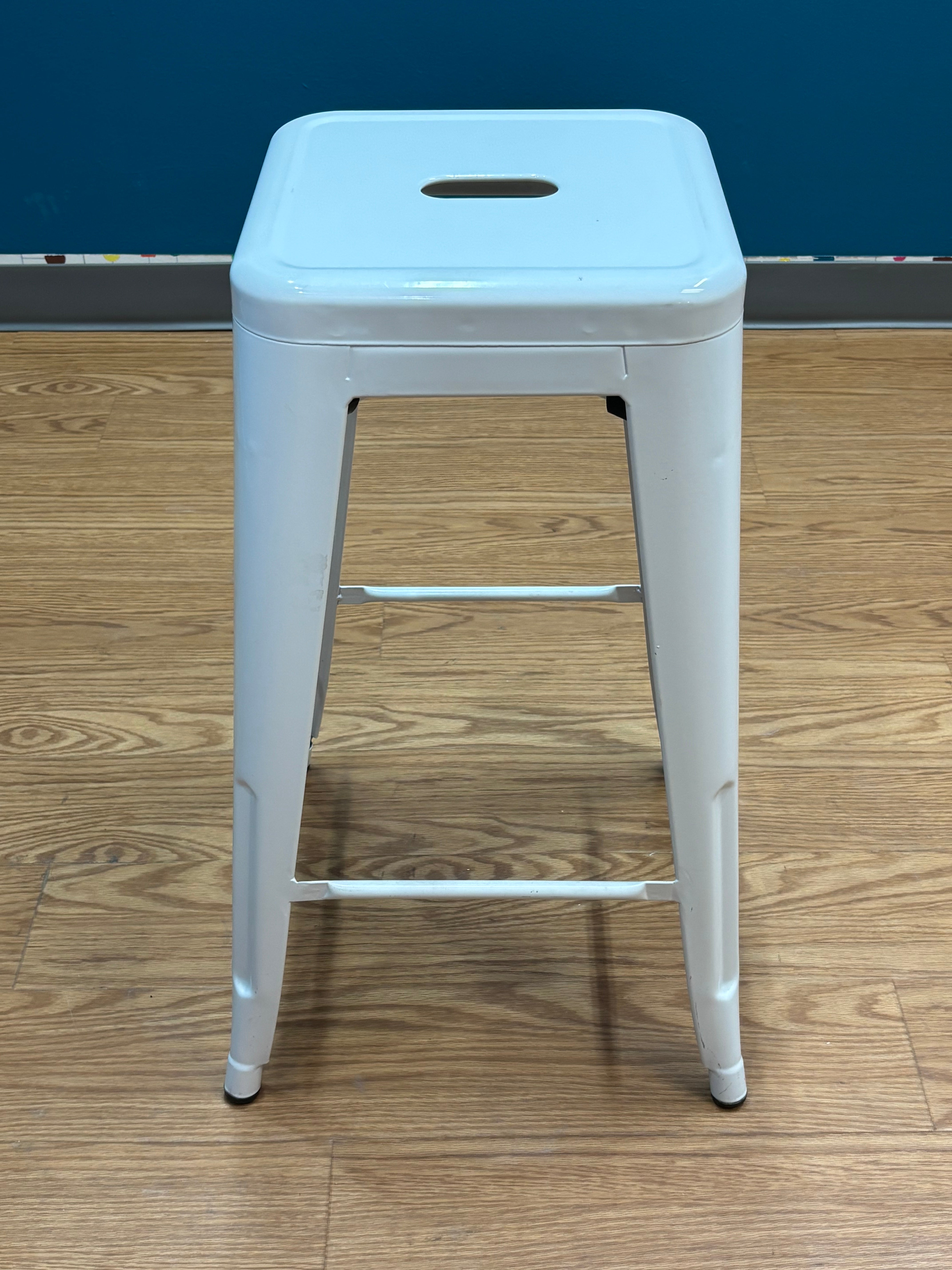 White Metal Stool
