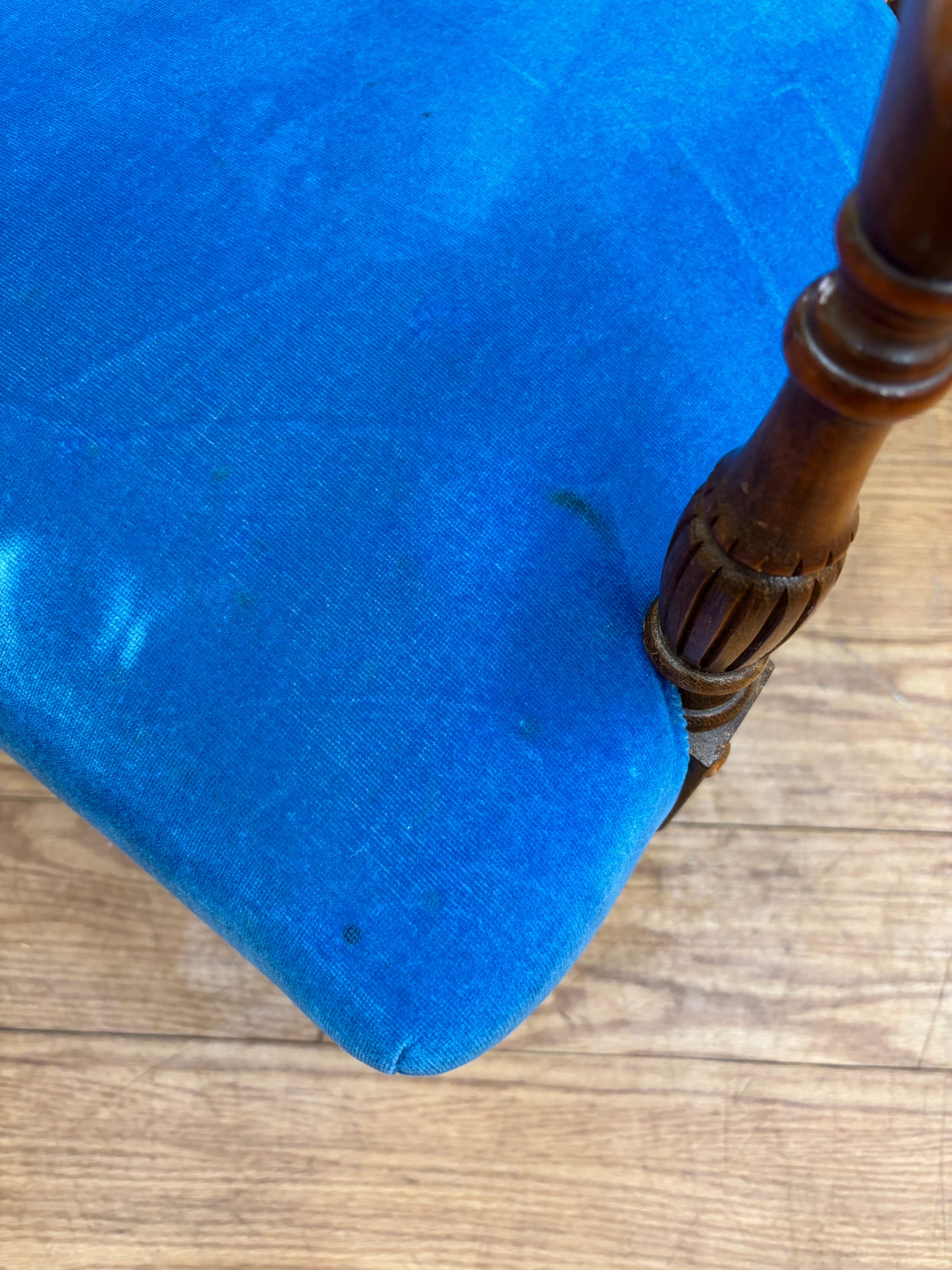 Blue Velvet Armchair