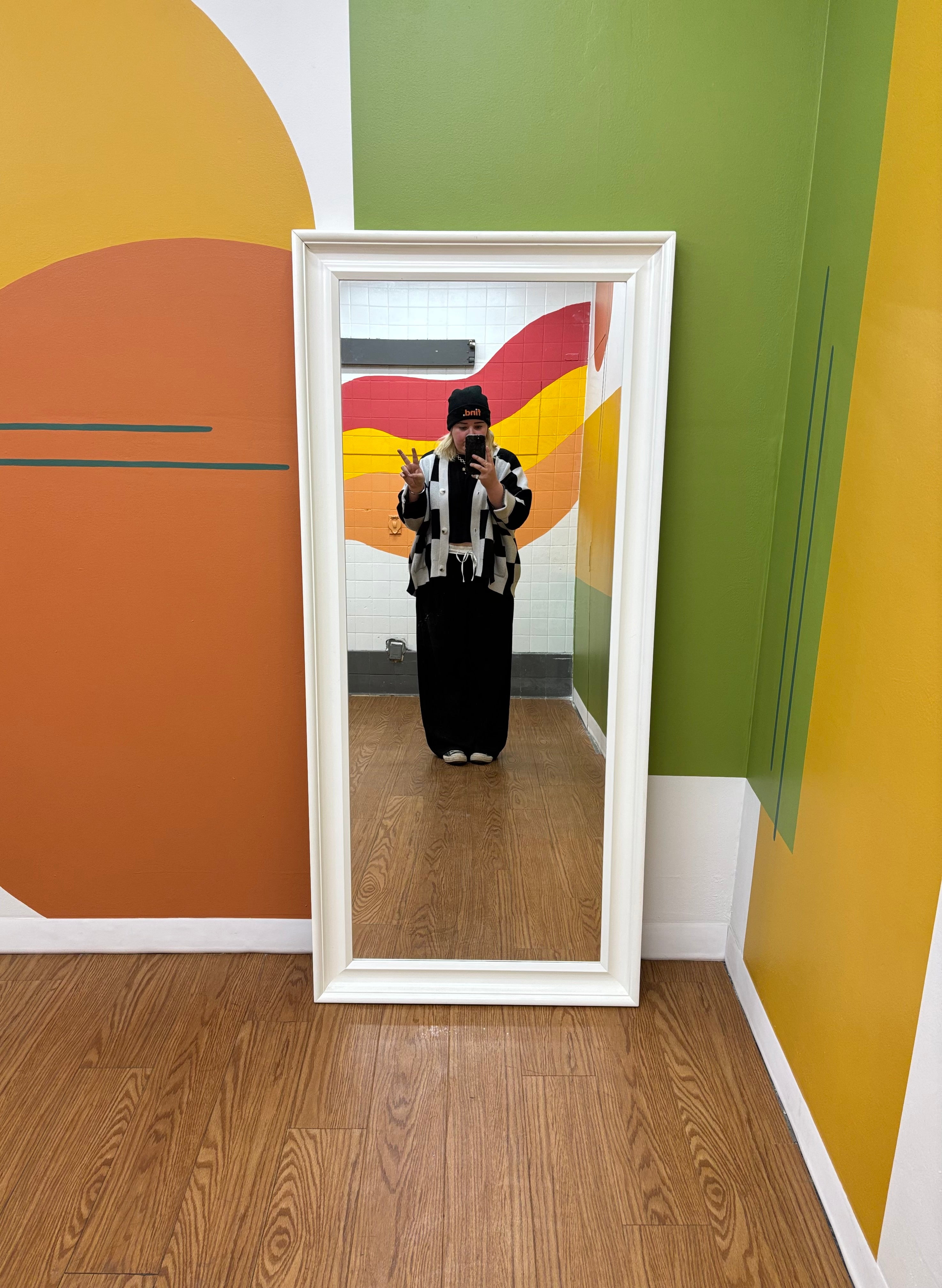 White Floor Mirror