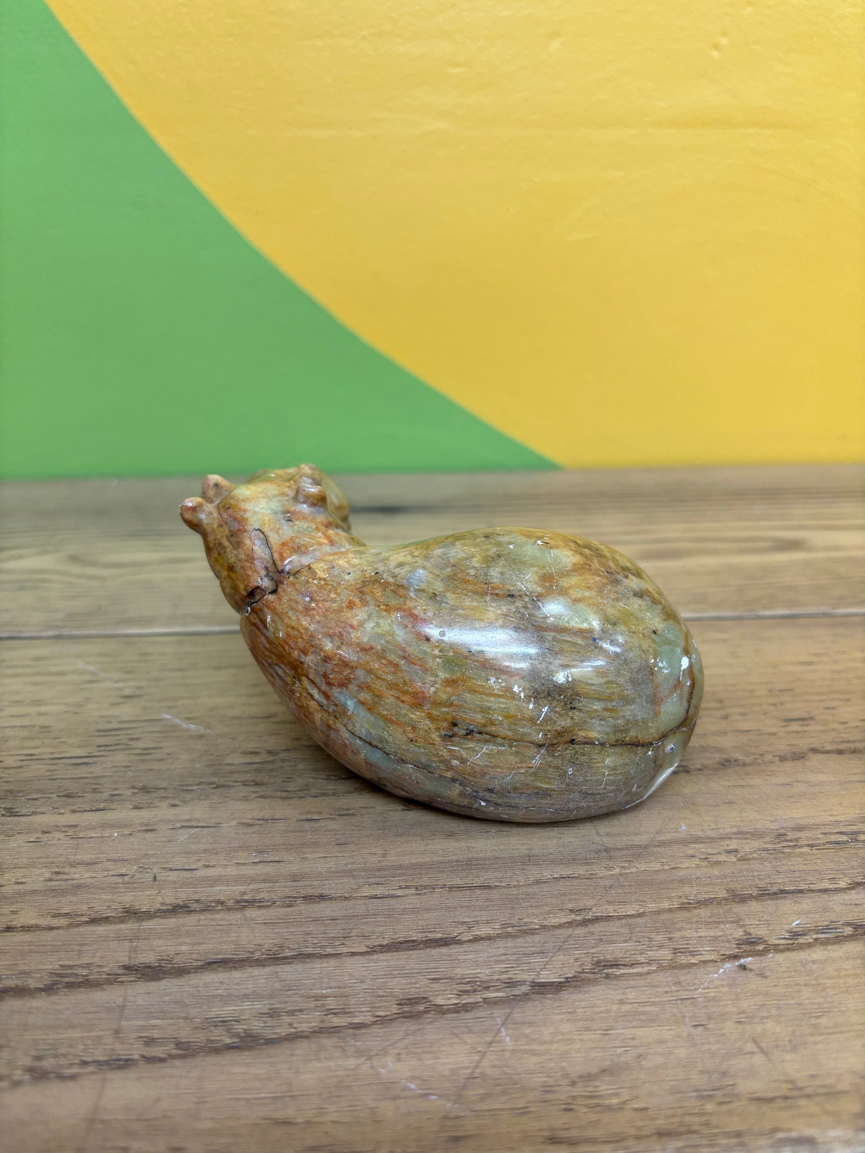 Stone Hippo Figurine