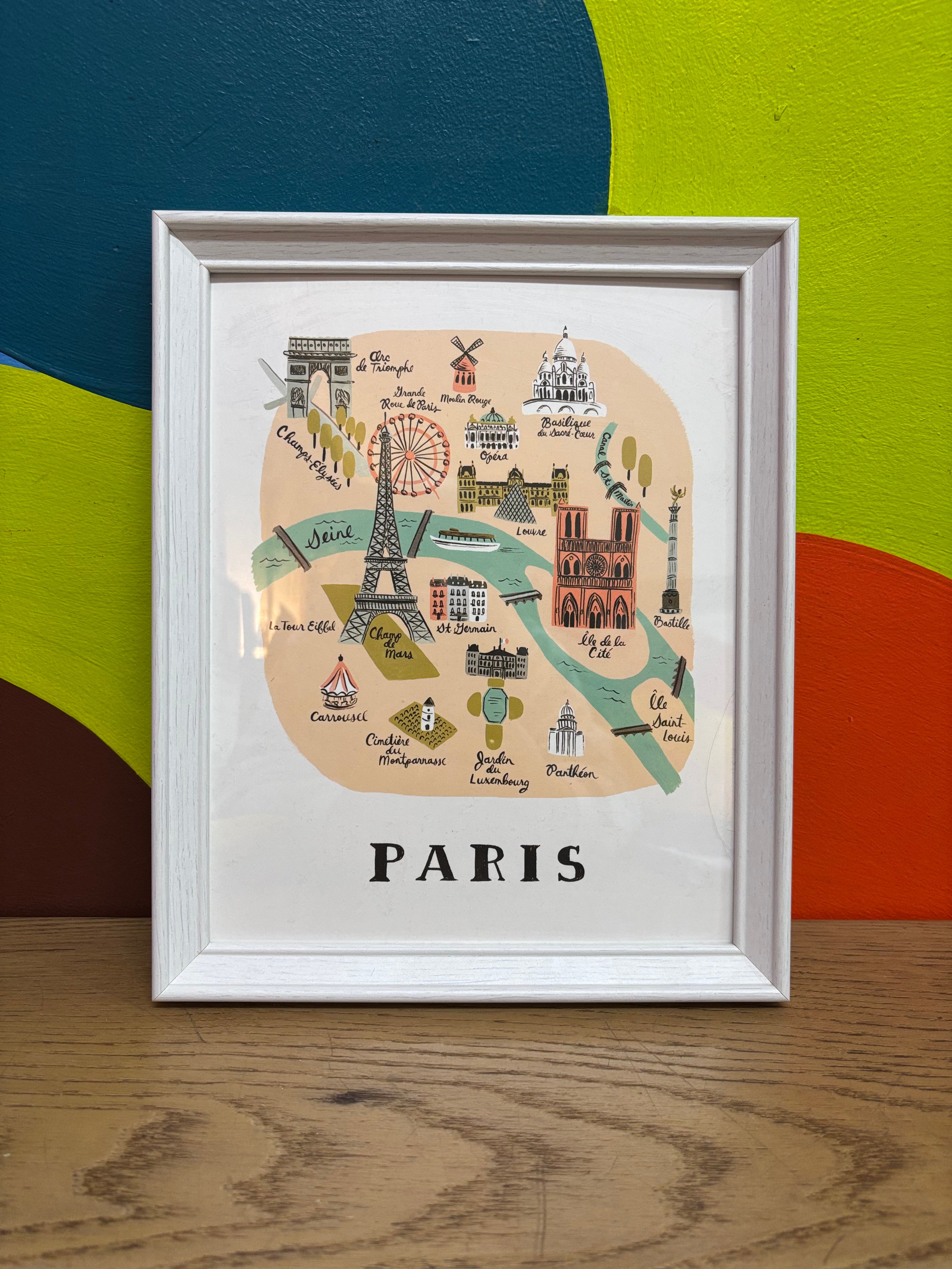 White Framed Print - Paris