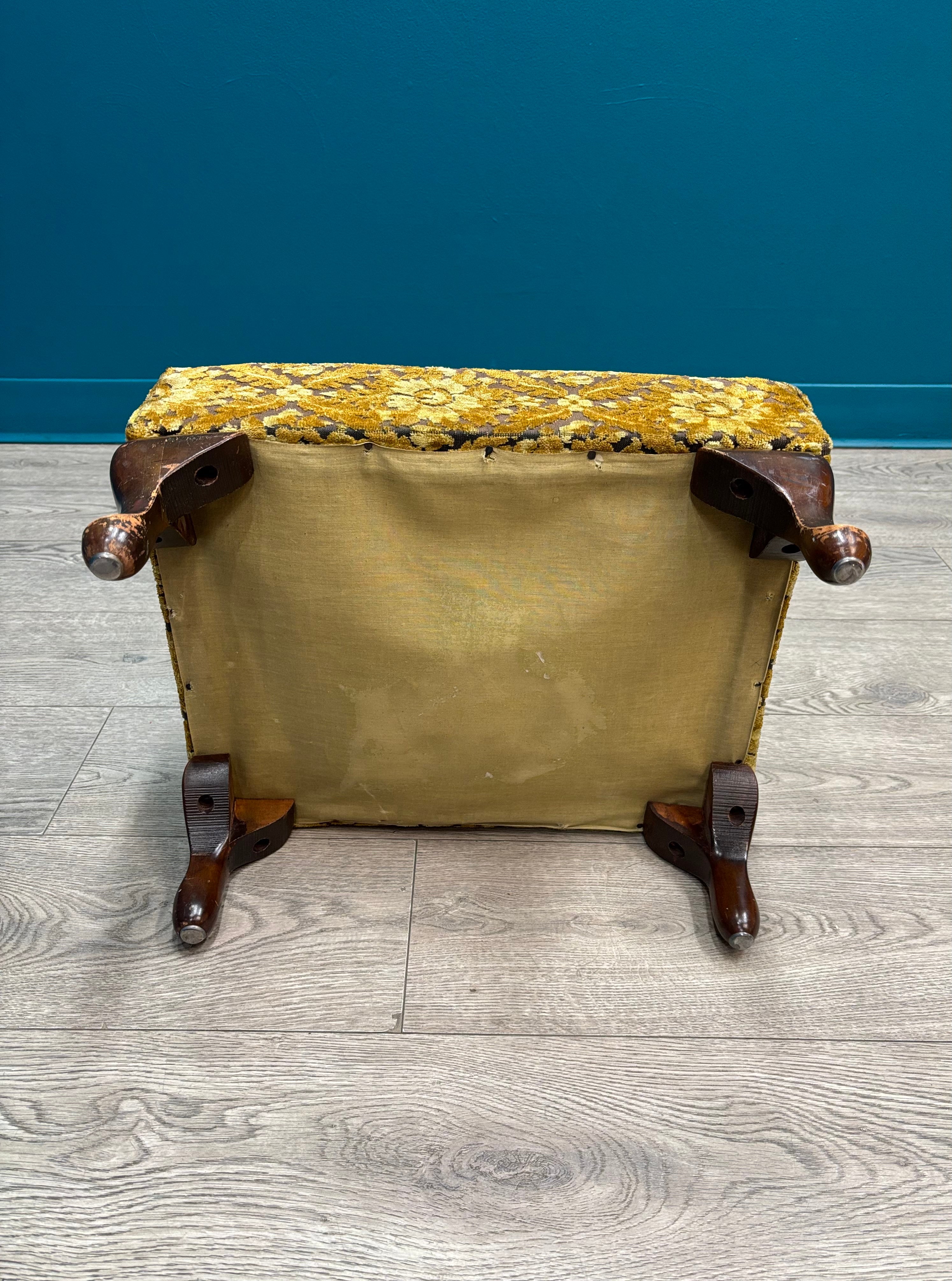 Small Yellow Floral Stool