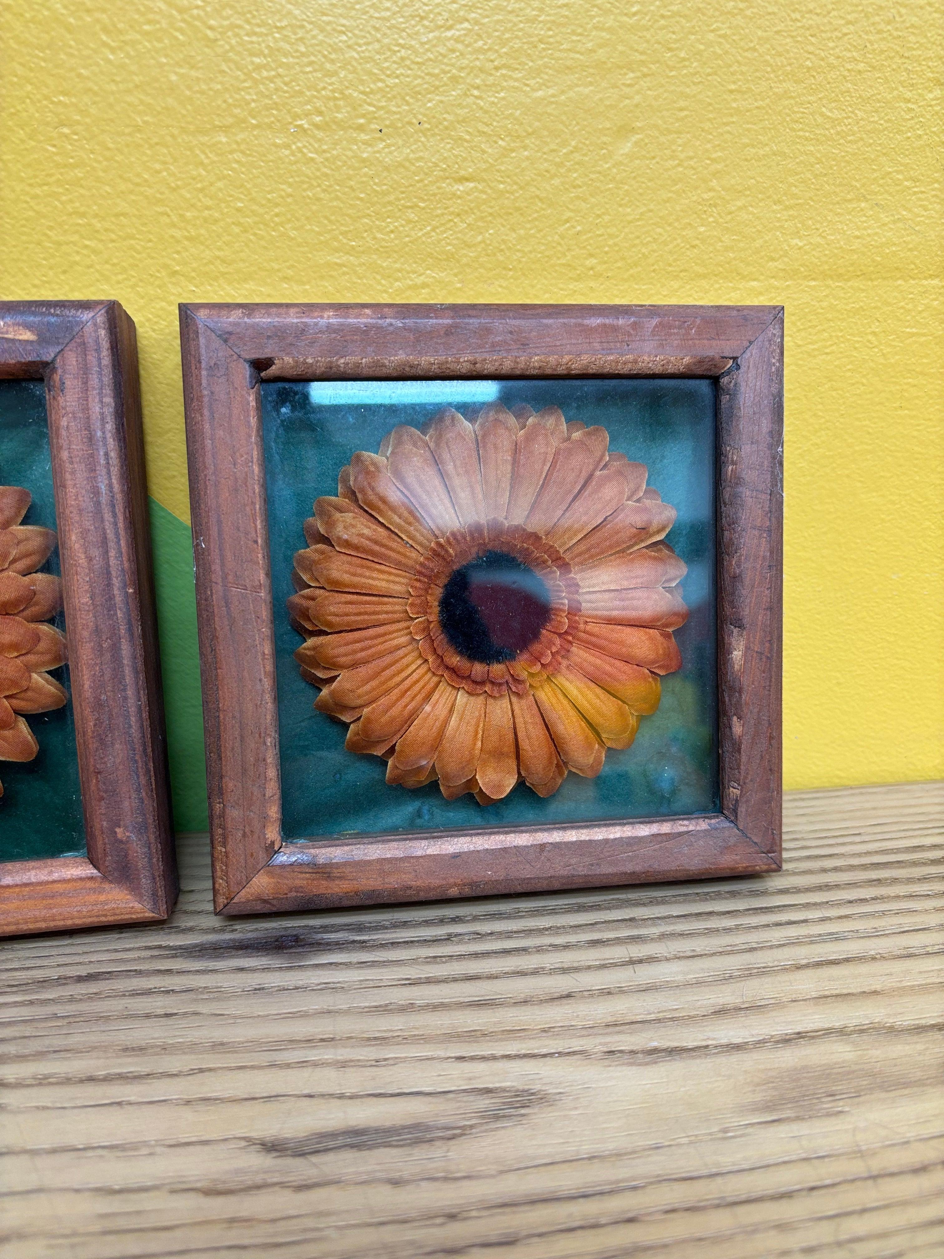 (2) Flower Art Pieces