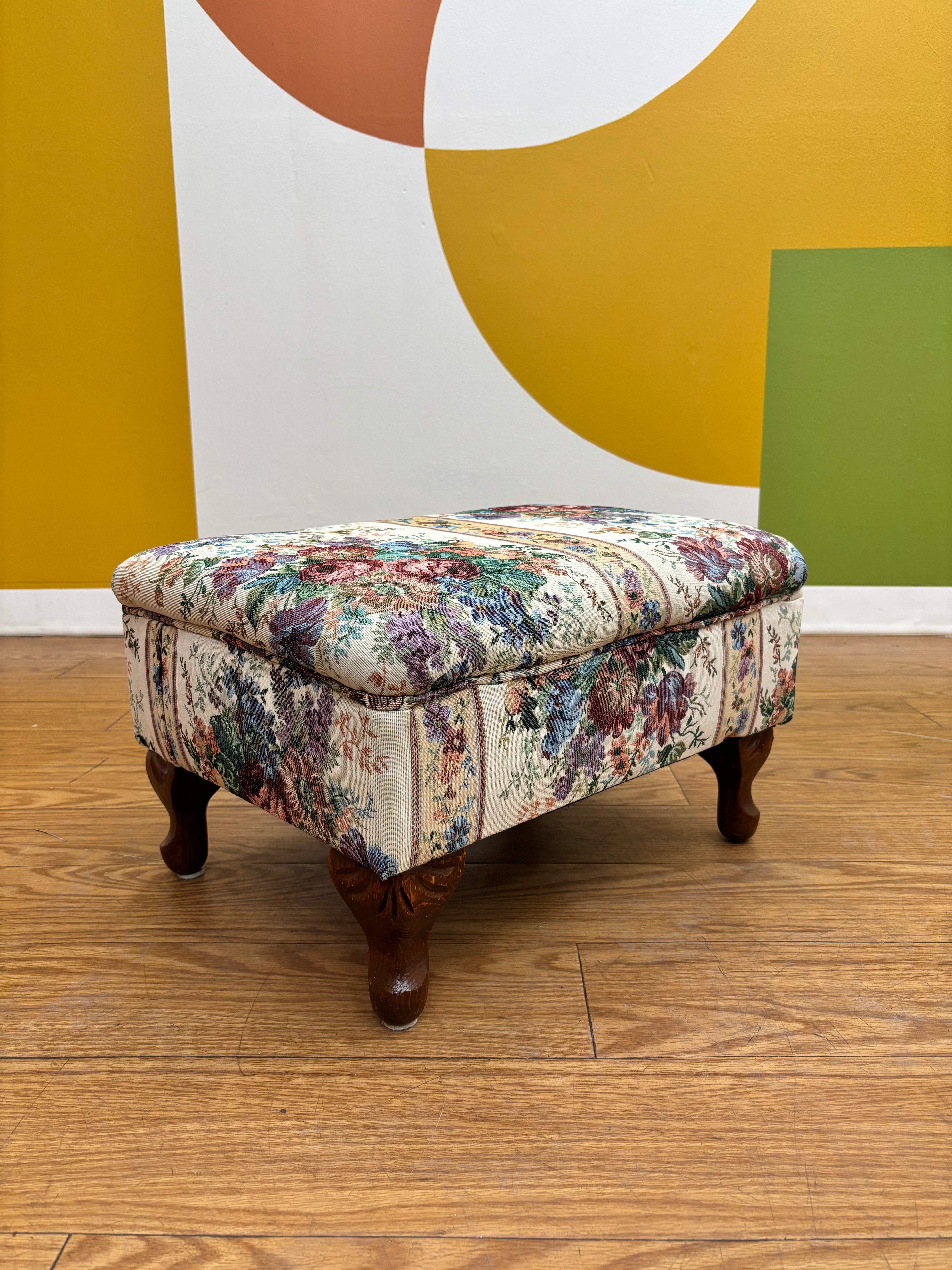 Floral Tapestry Stool