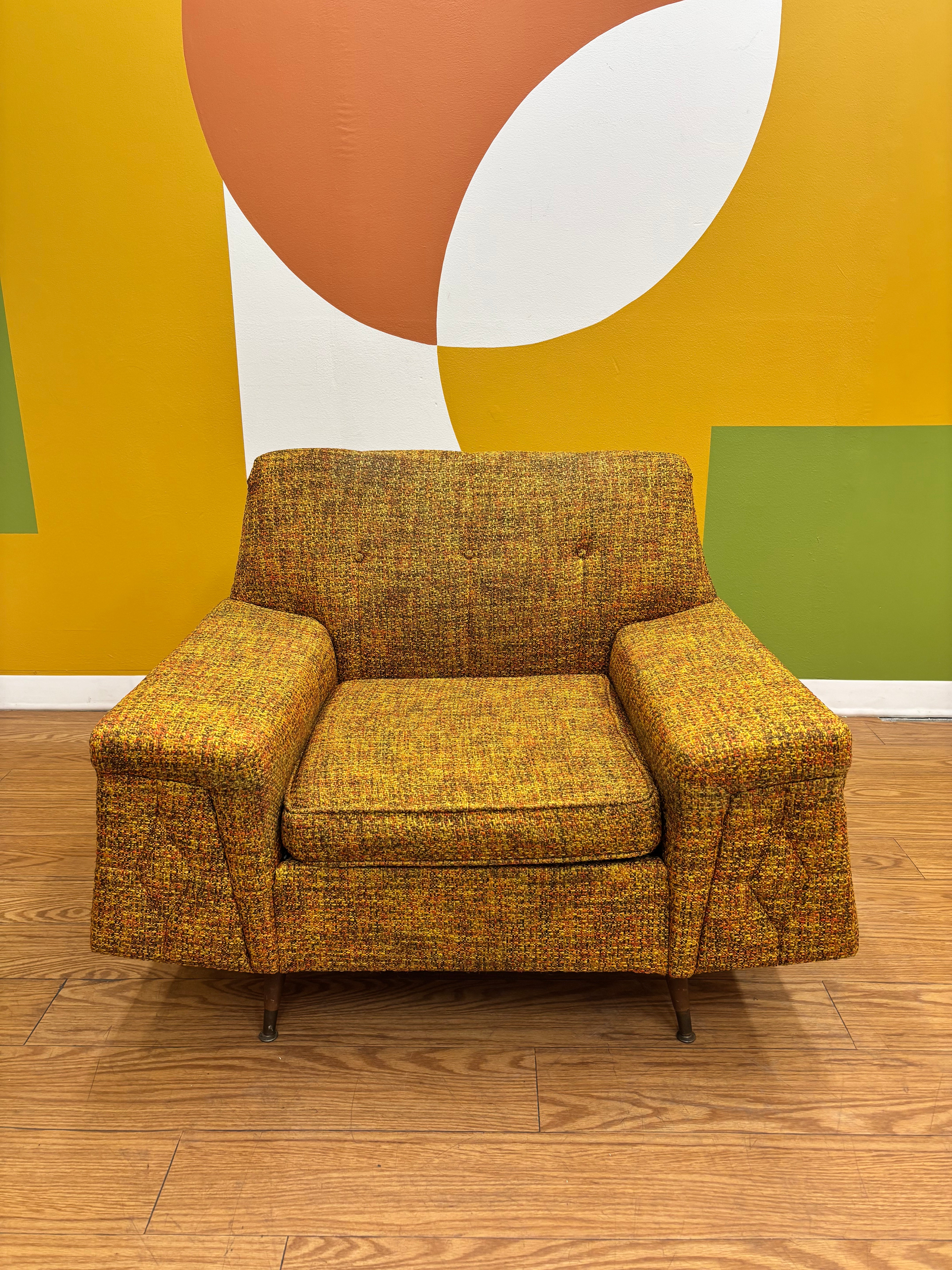 Yellow Tweed Armchair