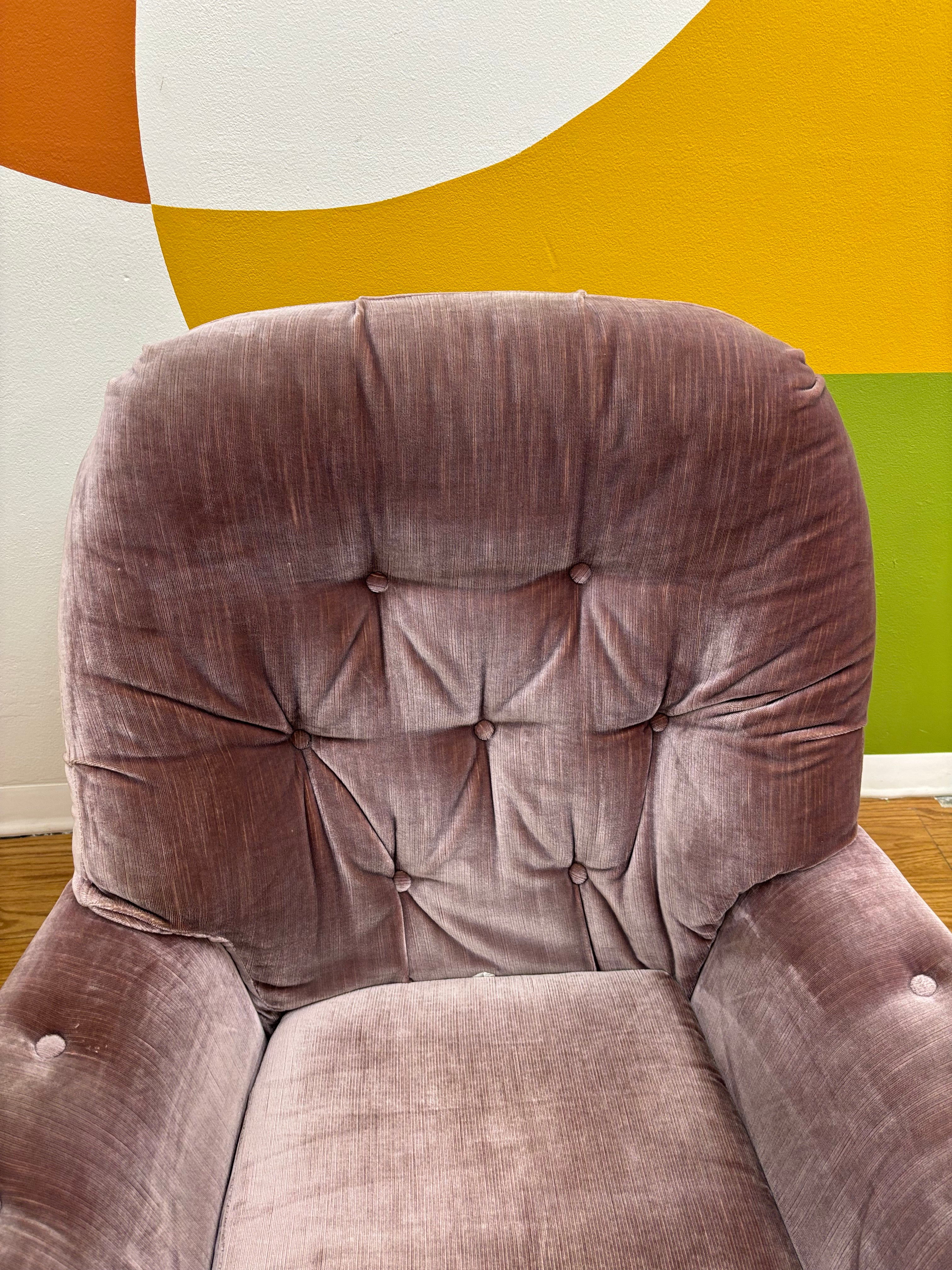 Velvet Swivel Lounge Chair