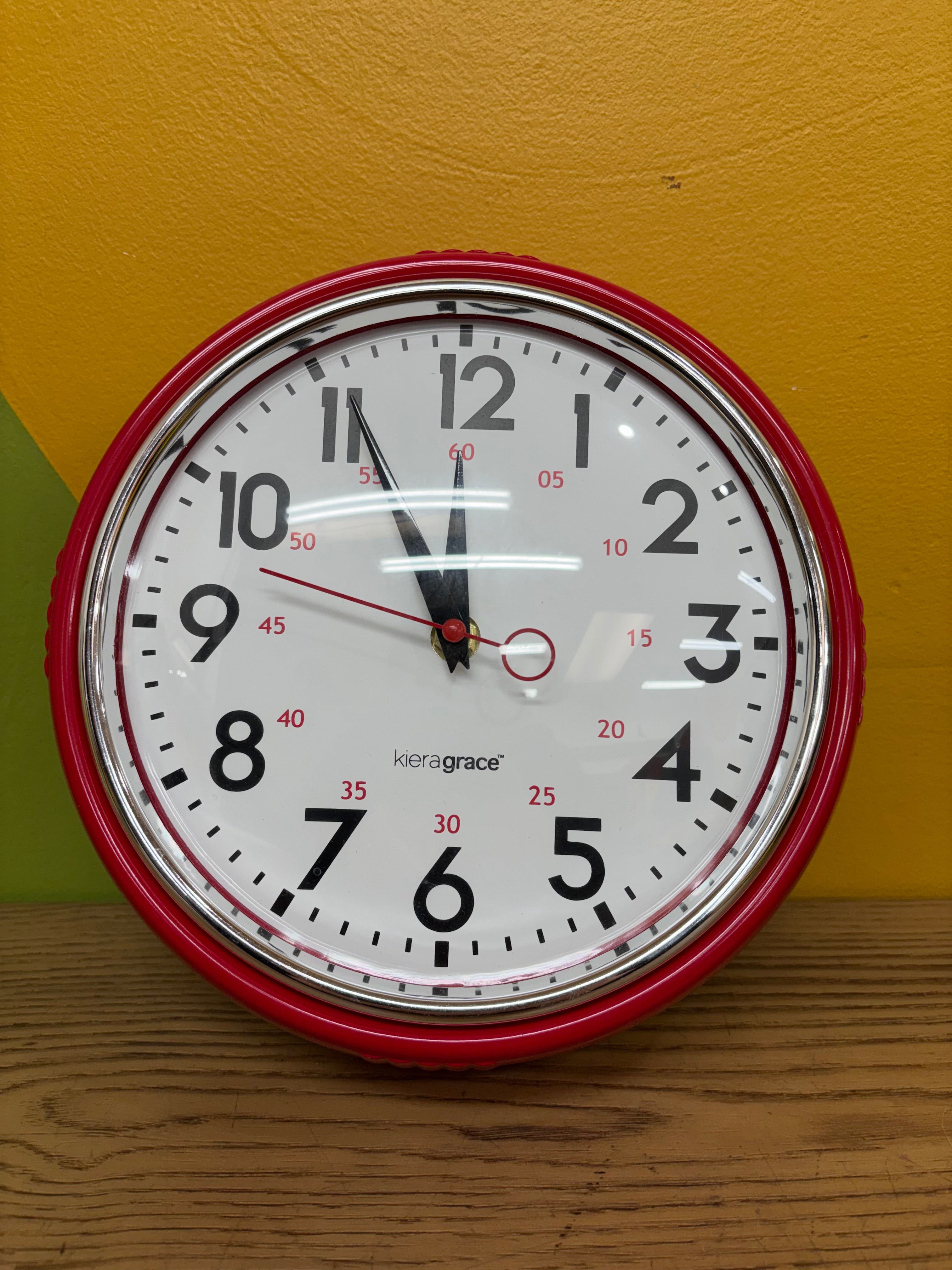 Kieragrace 9.5" Retro Red Clock