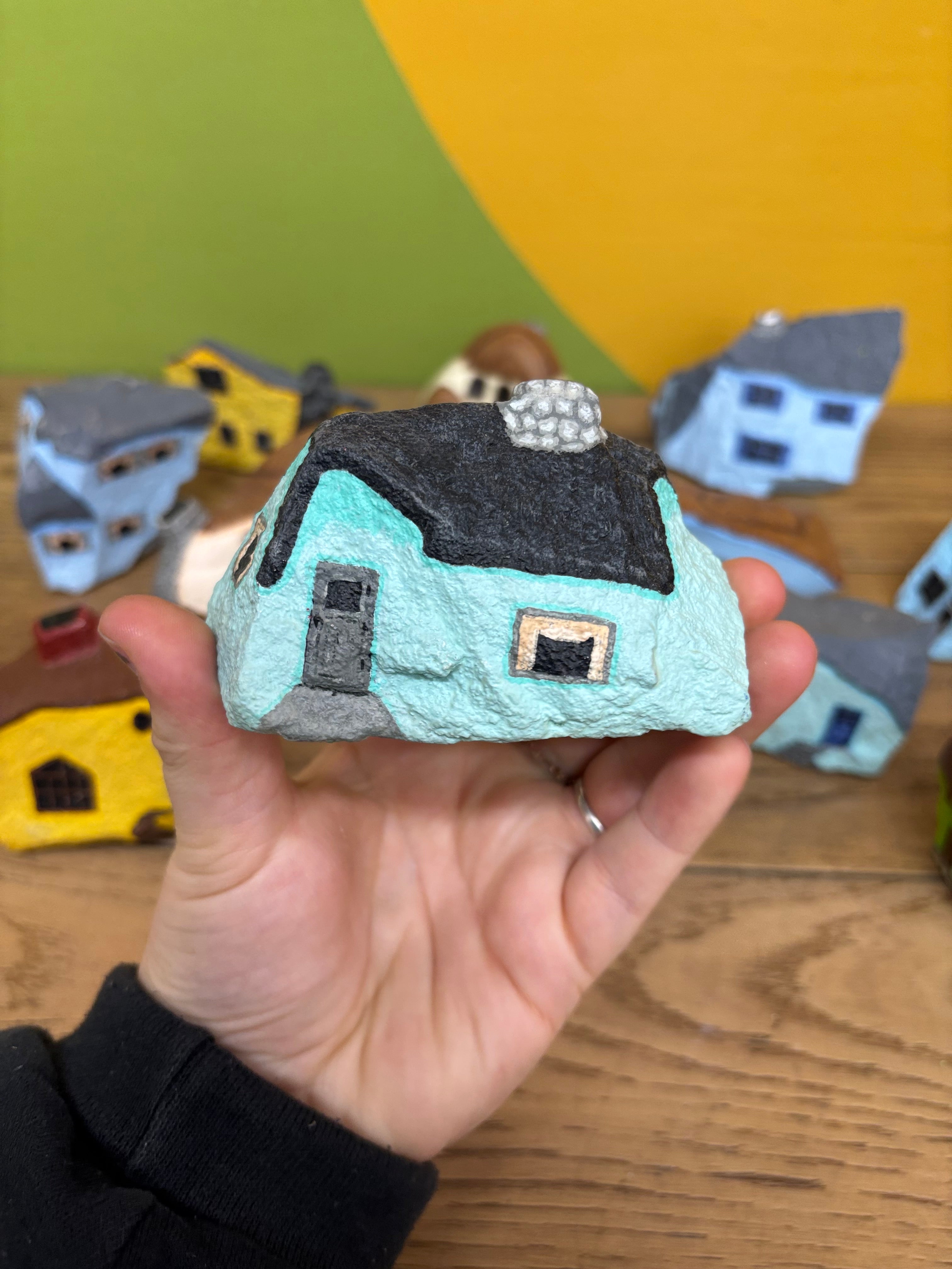 Bundle of Hand Painted Rock Houses