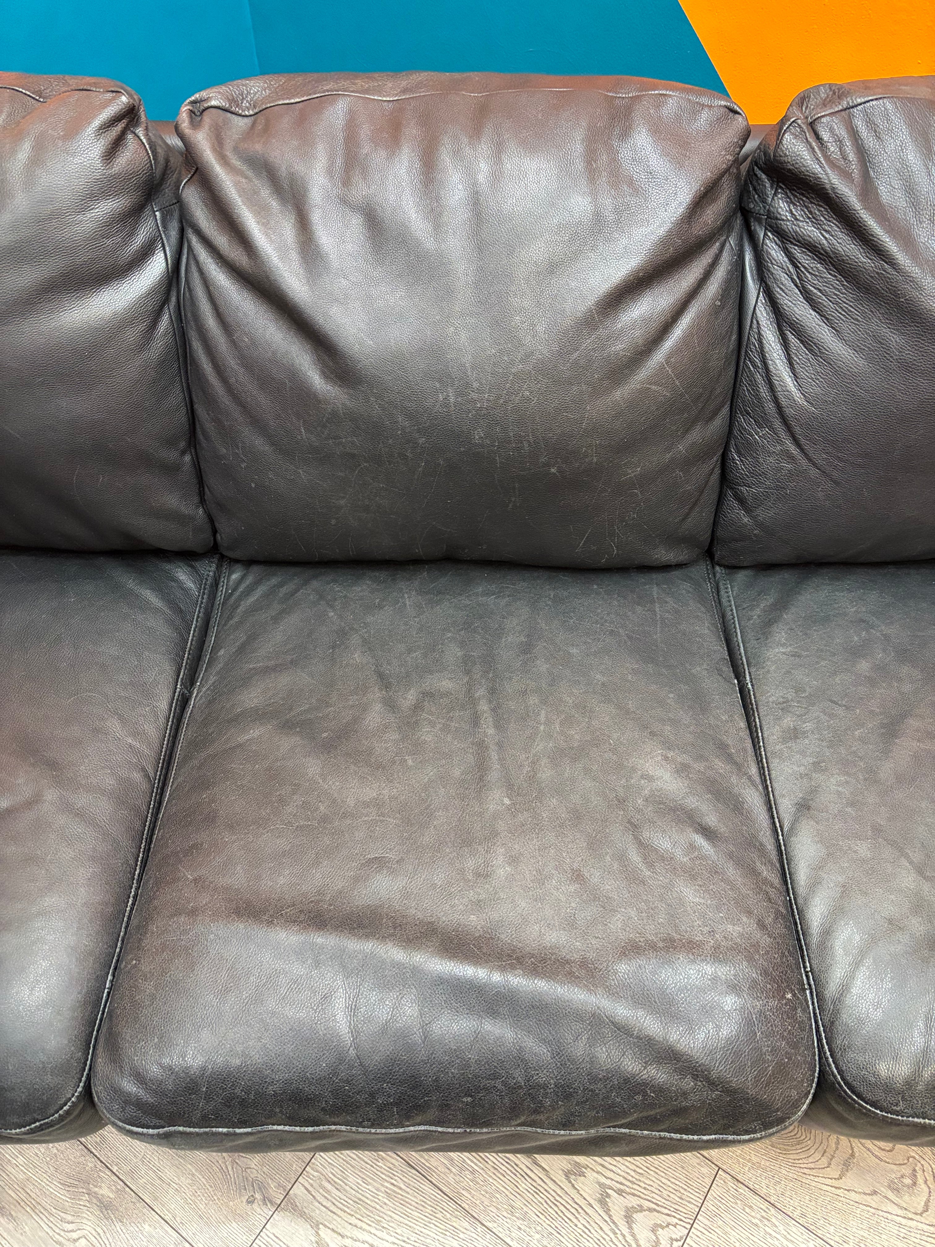 Black Leather Sofa (Natuzzi)