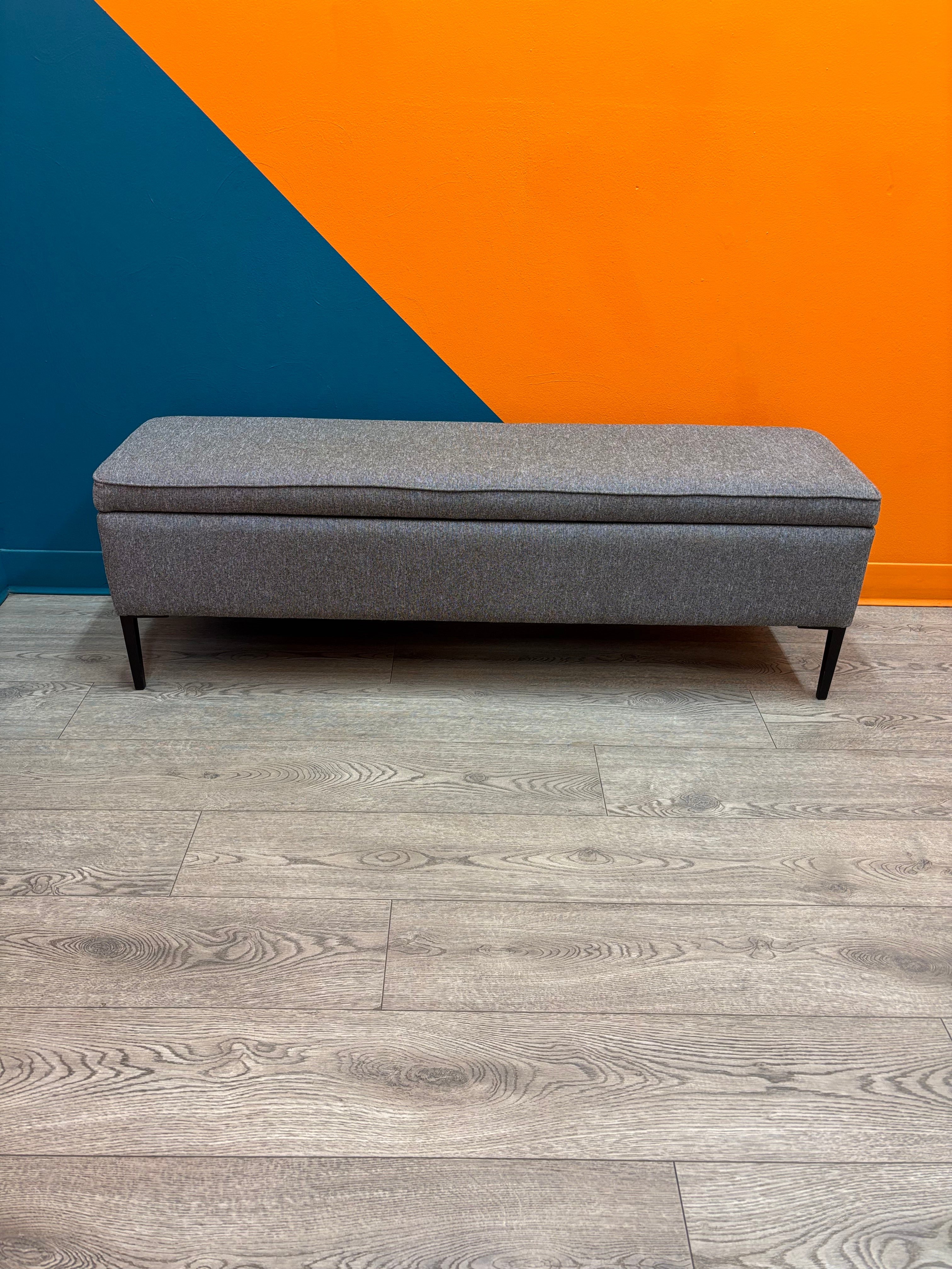 Grey Fabric Storage Bench