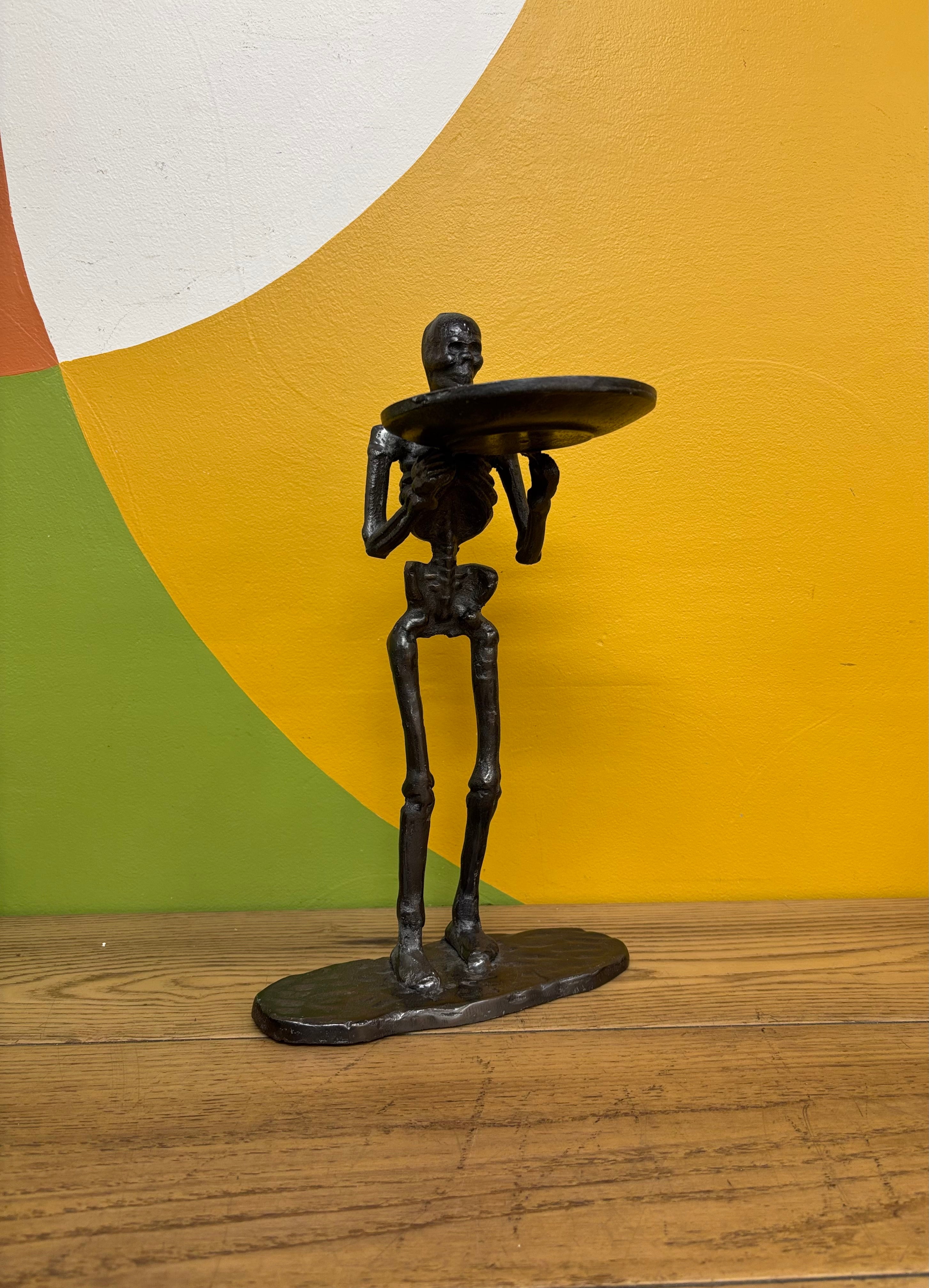 Metal Skeleton Tray Figurine