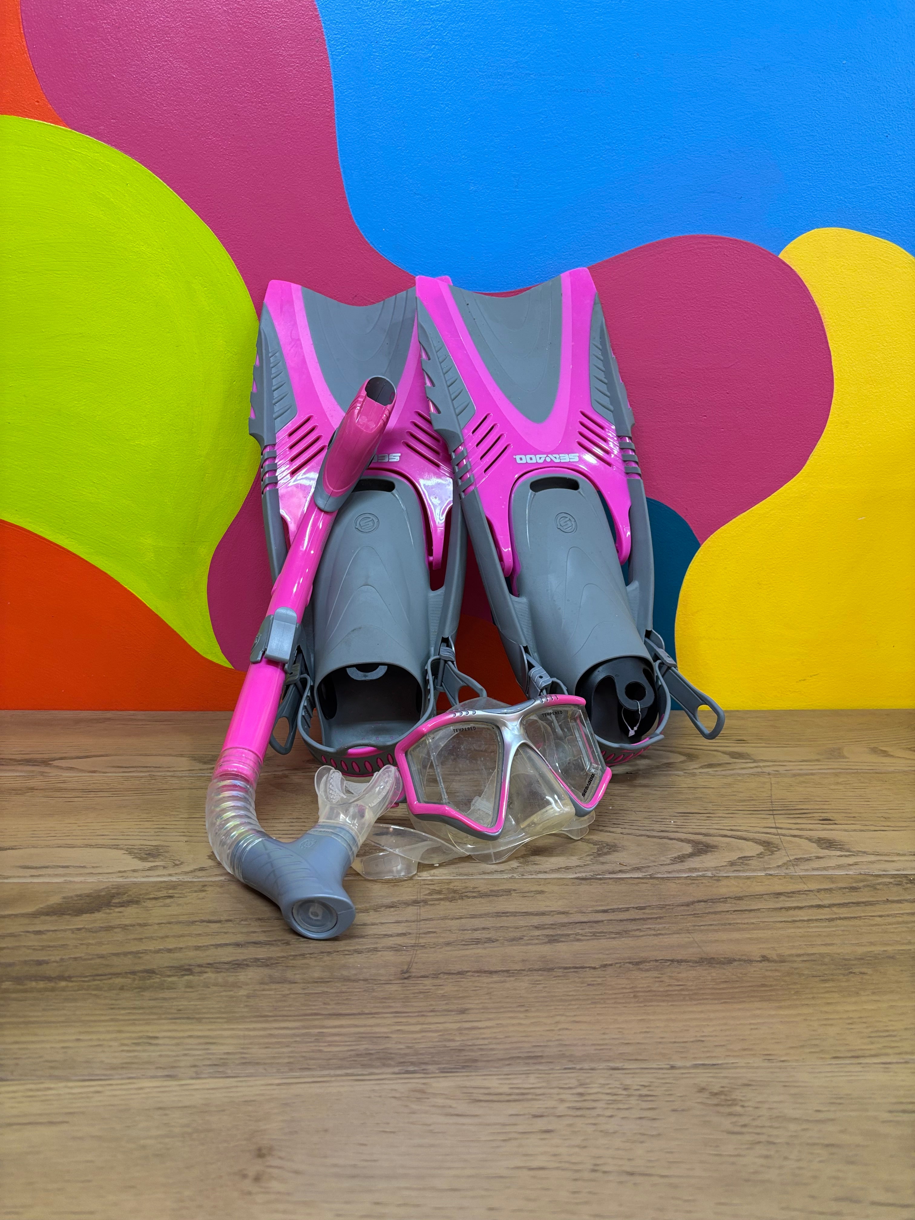 Pink Seadoo Snorkel Set (Women's Size 5-9.5)