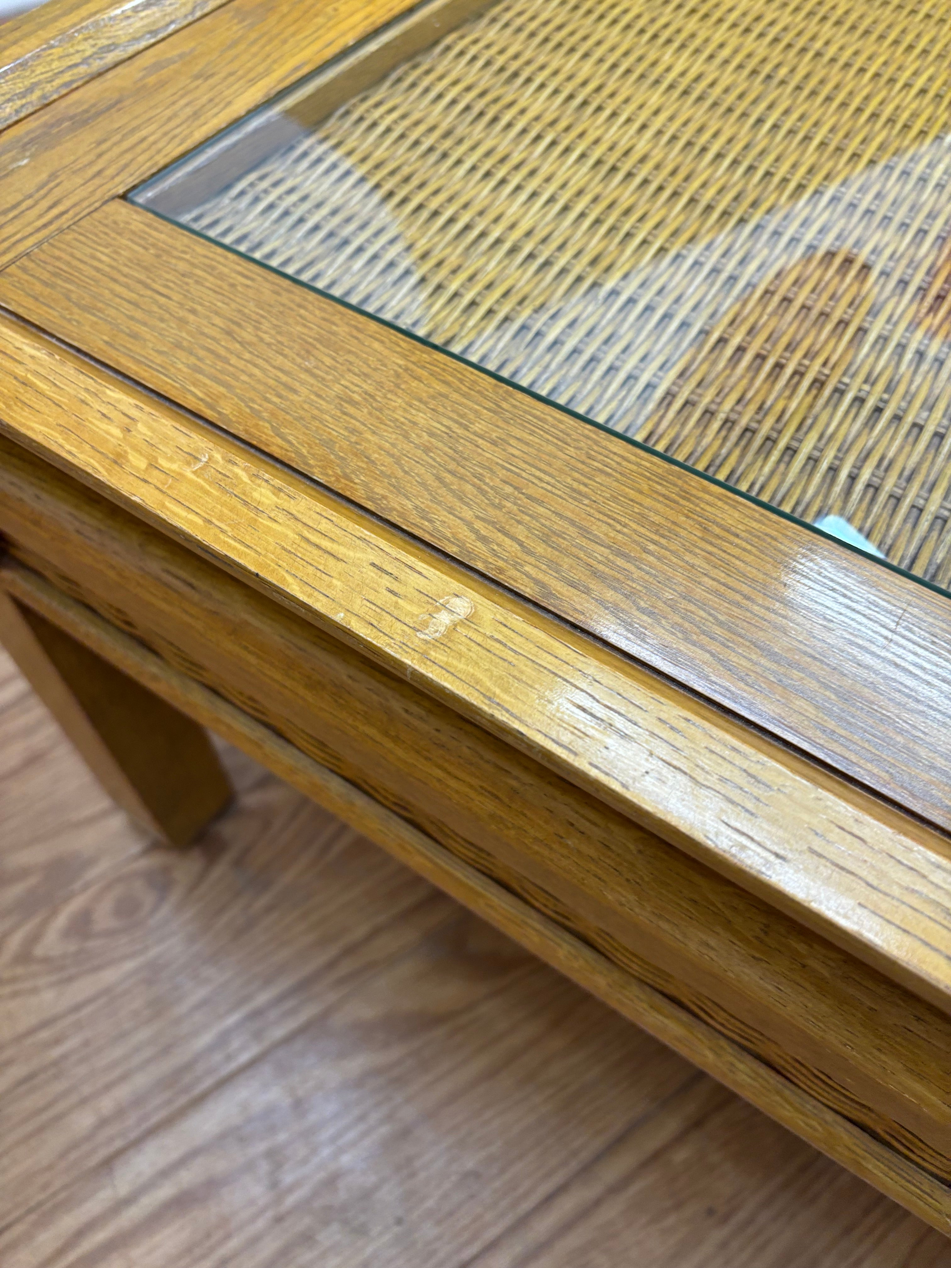 Square Coffee Table with Glass Top