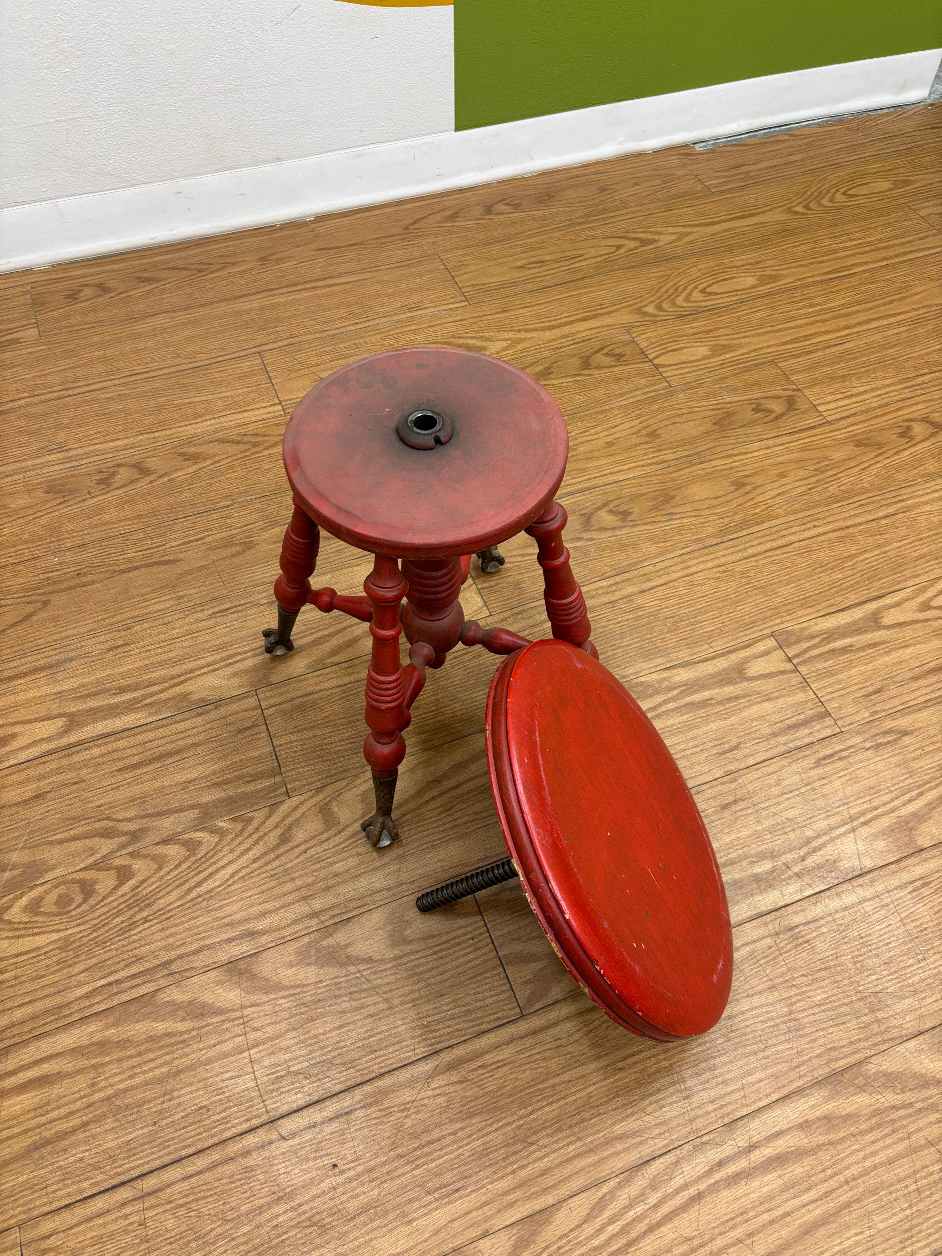 Red Claw Swivel Piano Stool