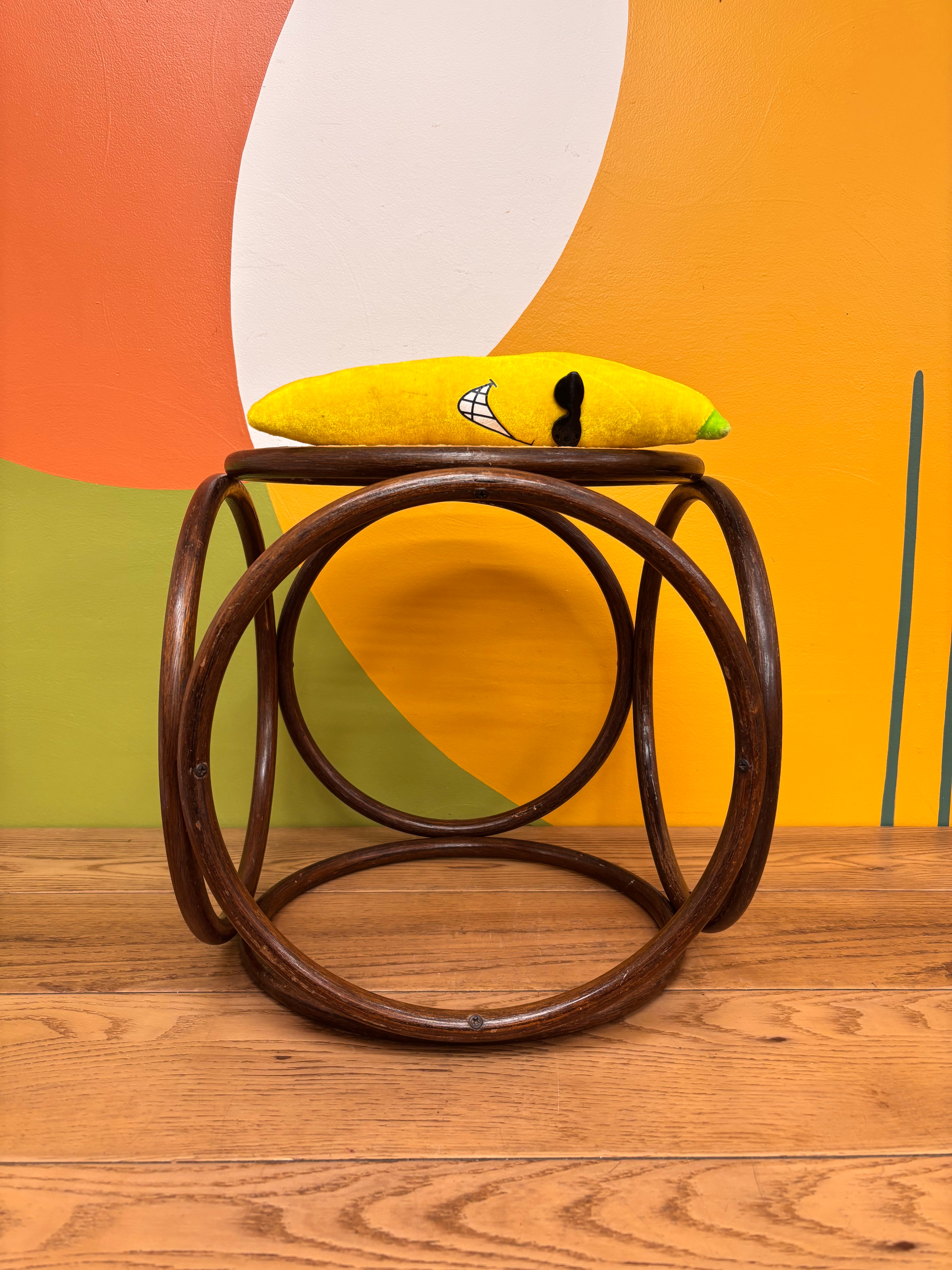 Thonet Style Bentwood Cane Stool