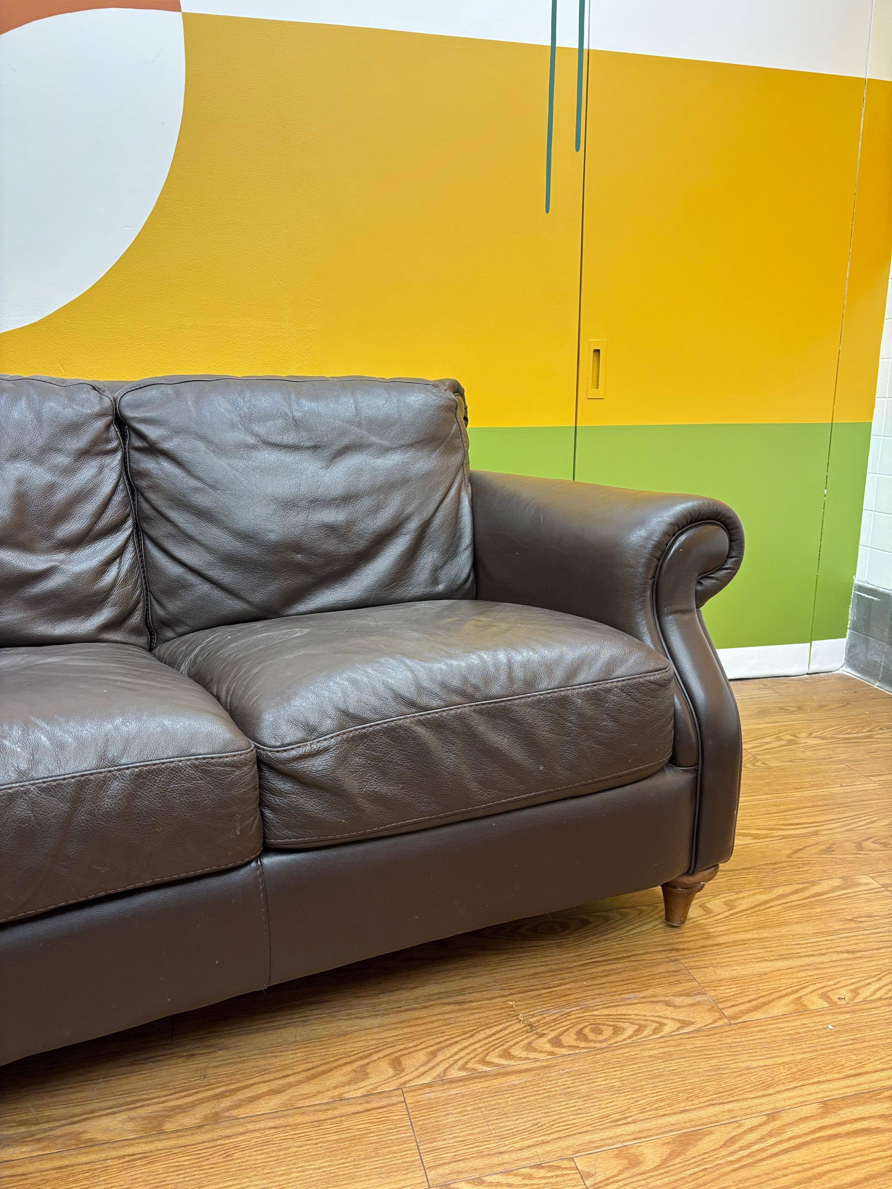Brown Natuzzi Leather Sofa