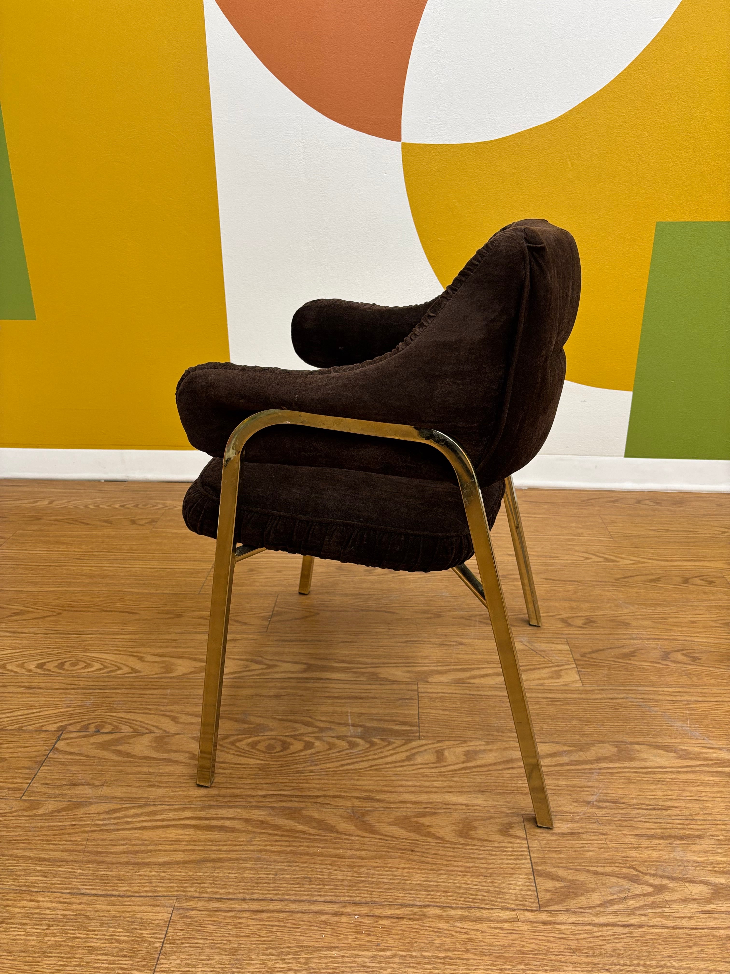 Brown Velvet Chair