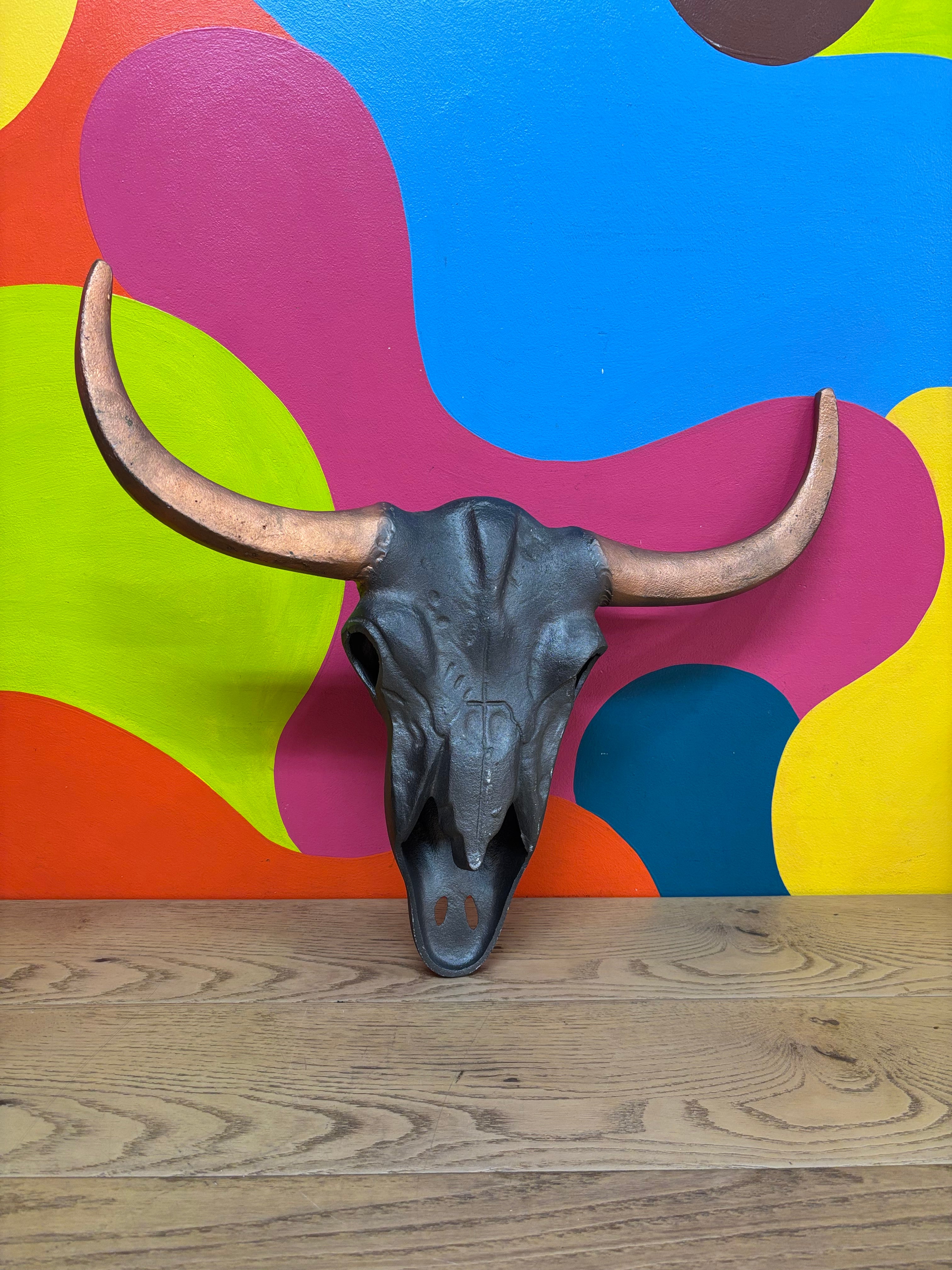 Metal Longhorn Skull
