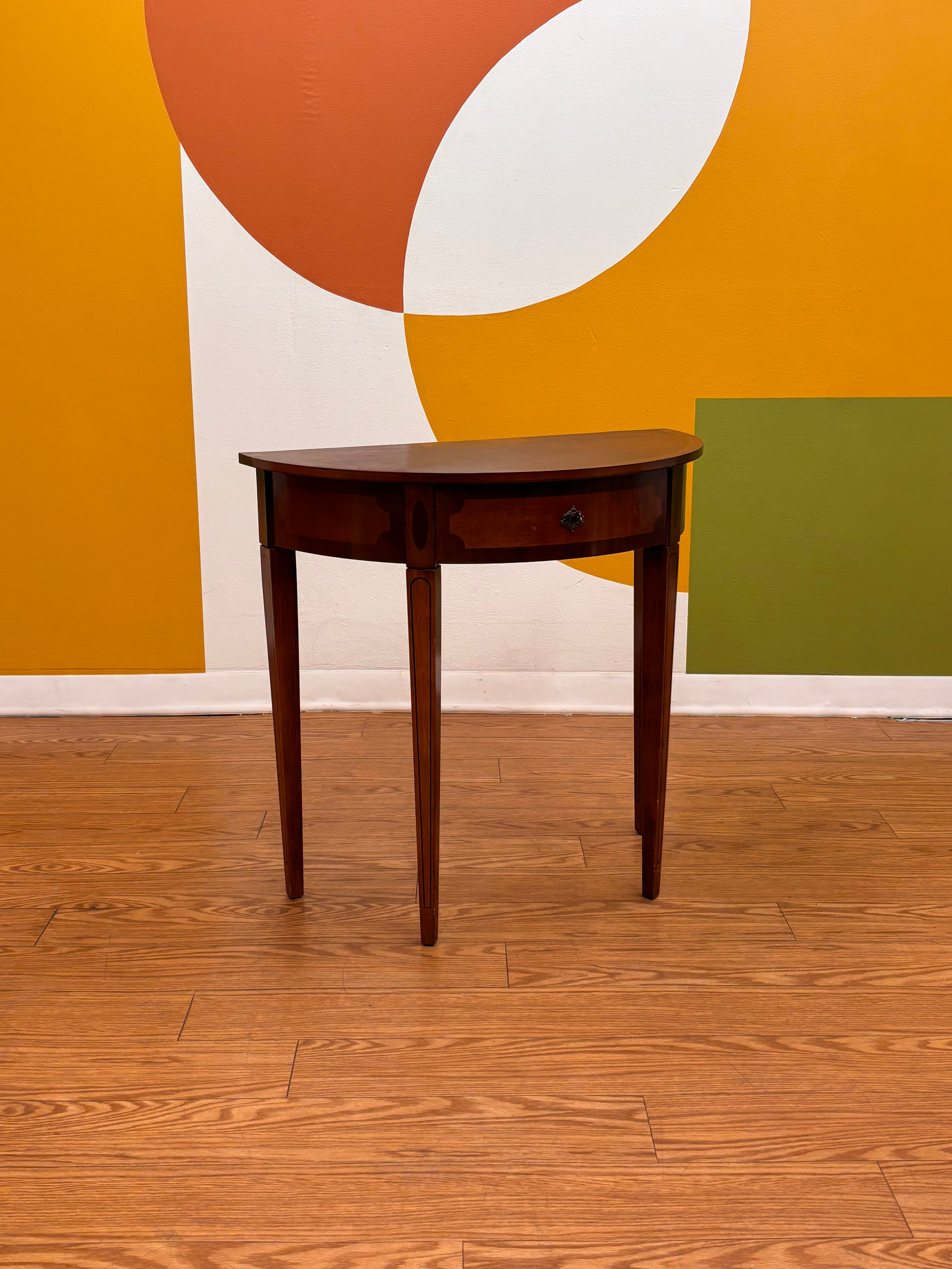 Wood Half Moon Table