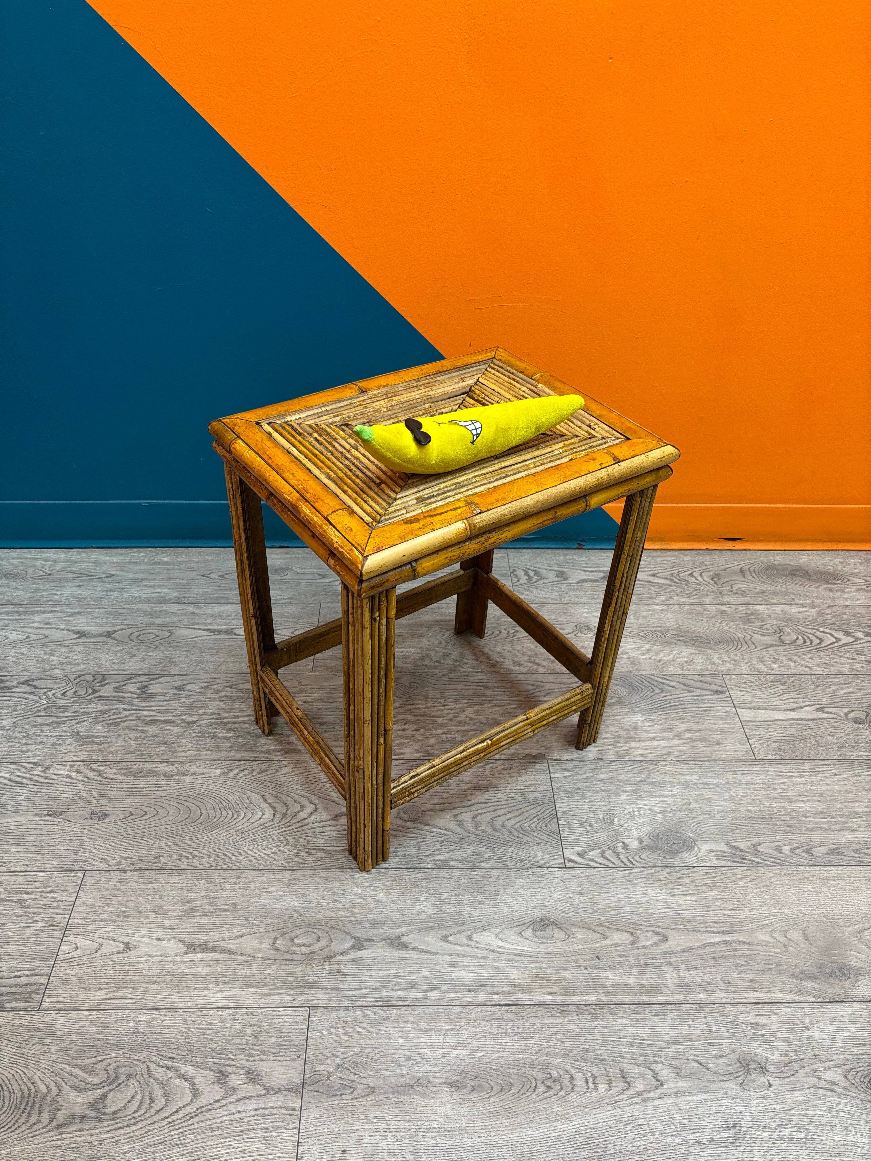 Bamboo & Rattan Side Table