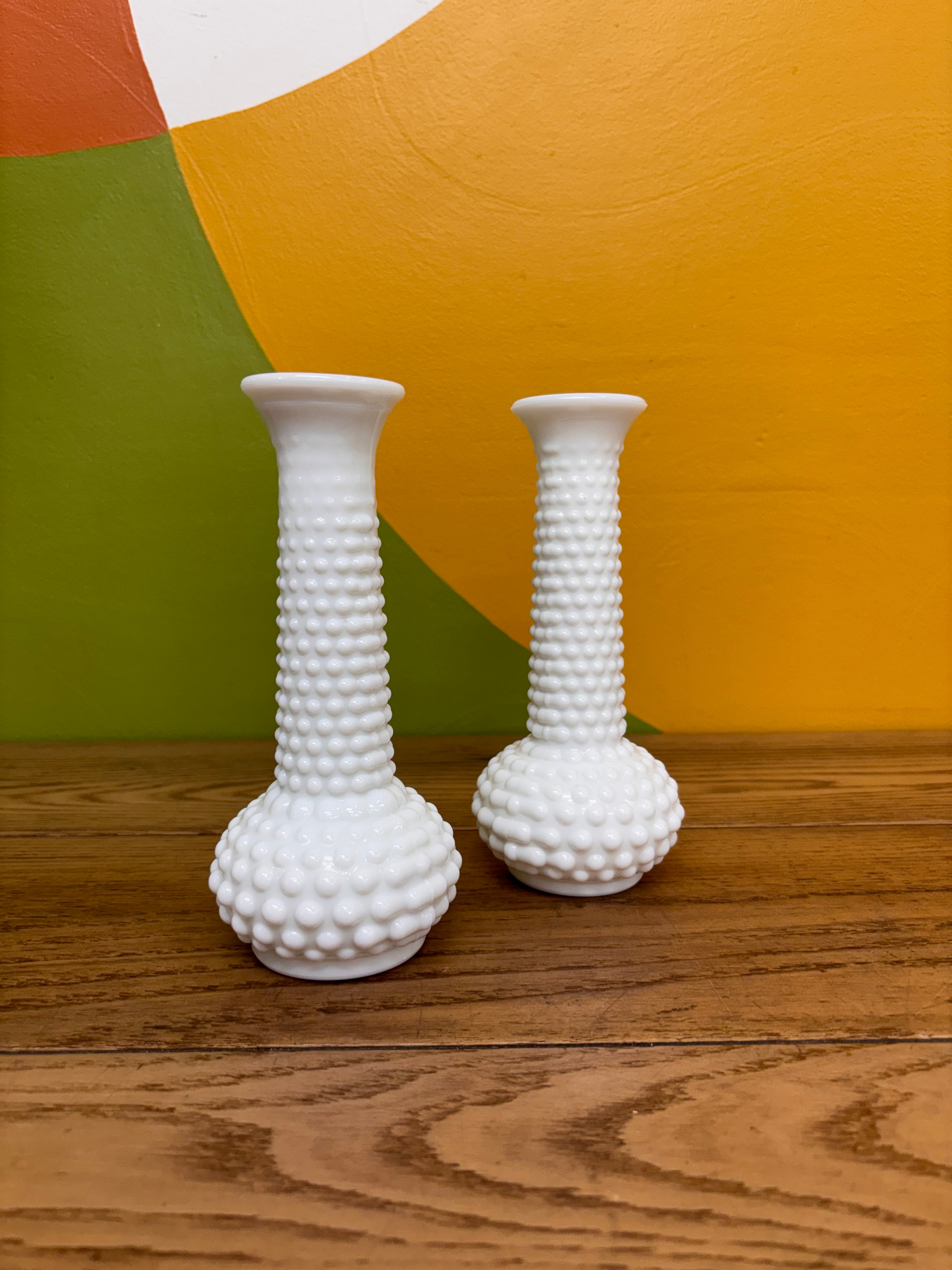 Milk Glass Vases (2)