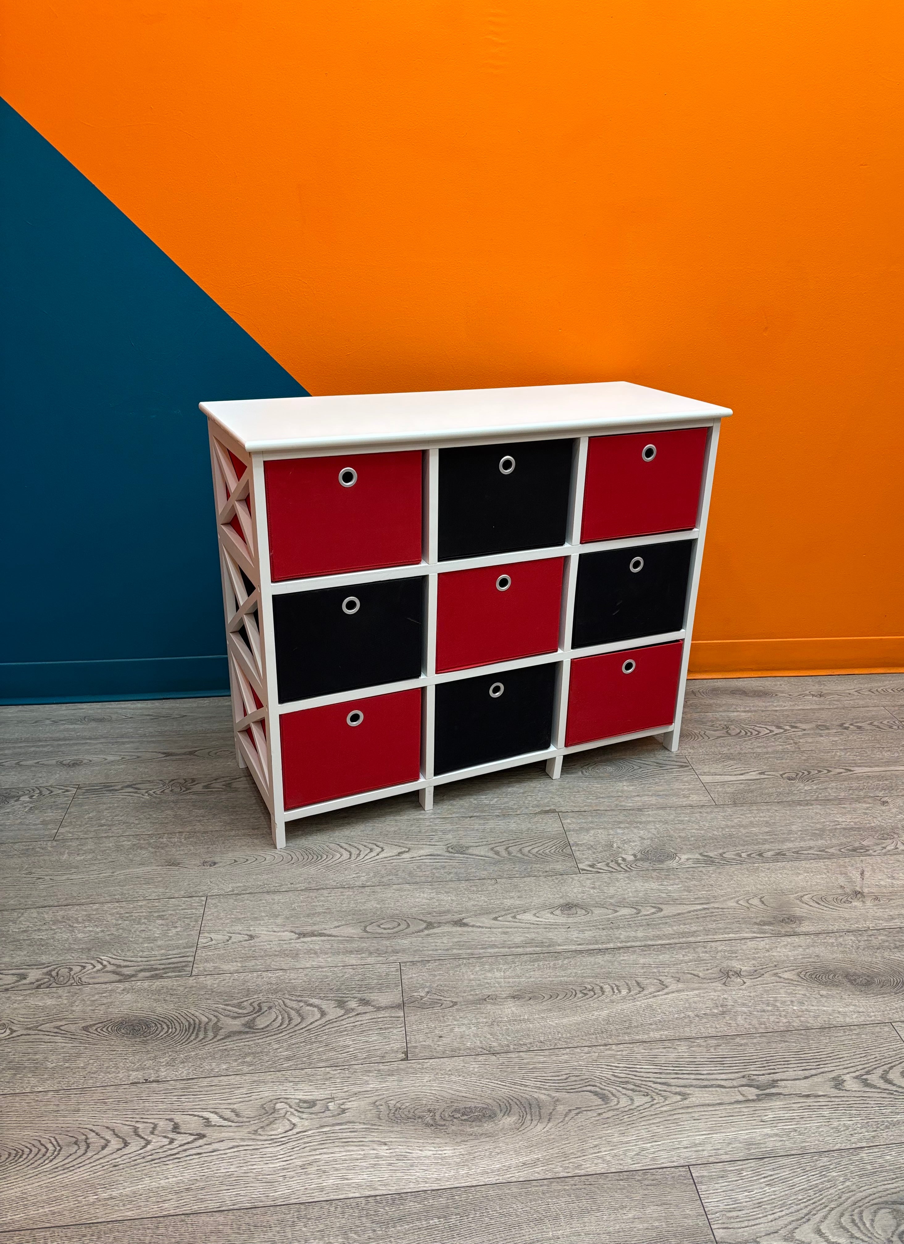 Black & Red Storage Shelves (2 available)