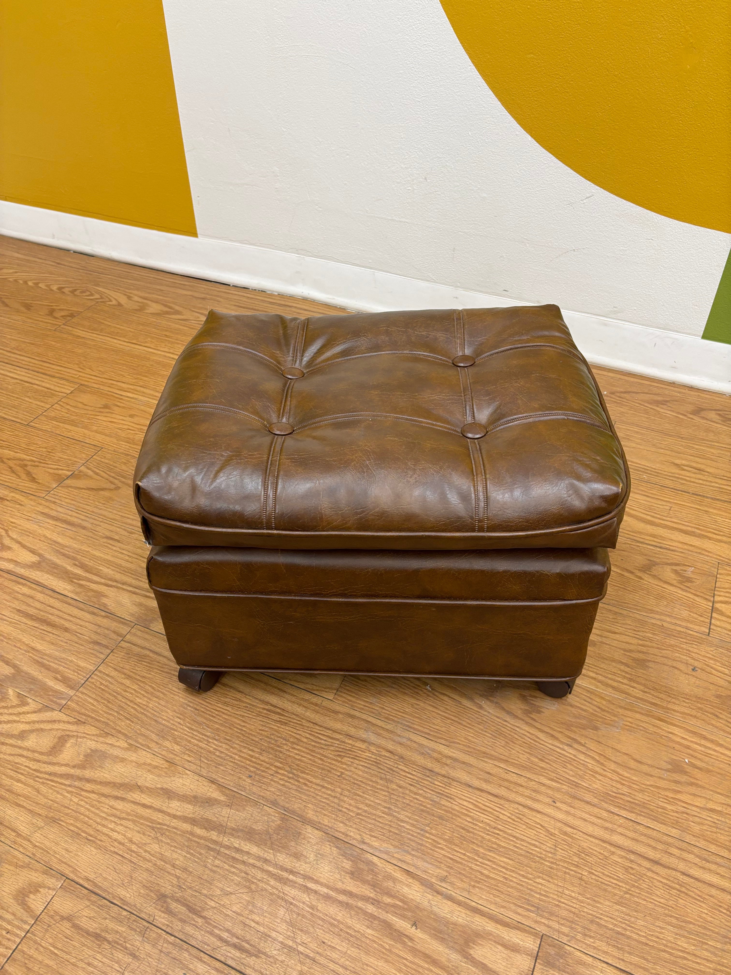 Brown Tufted Ottoman