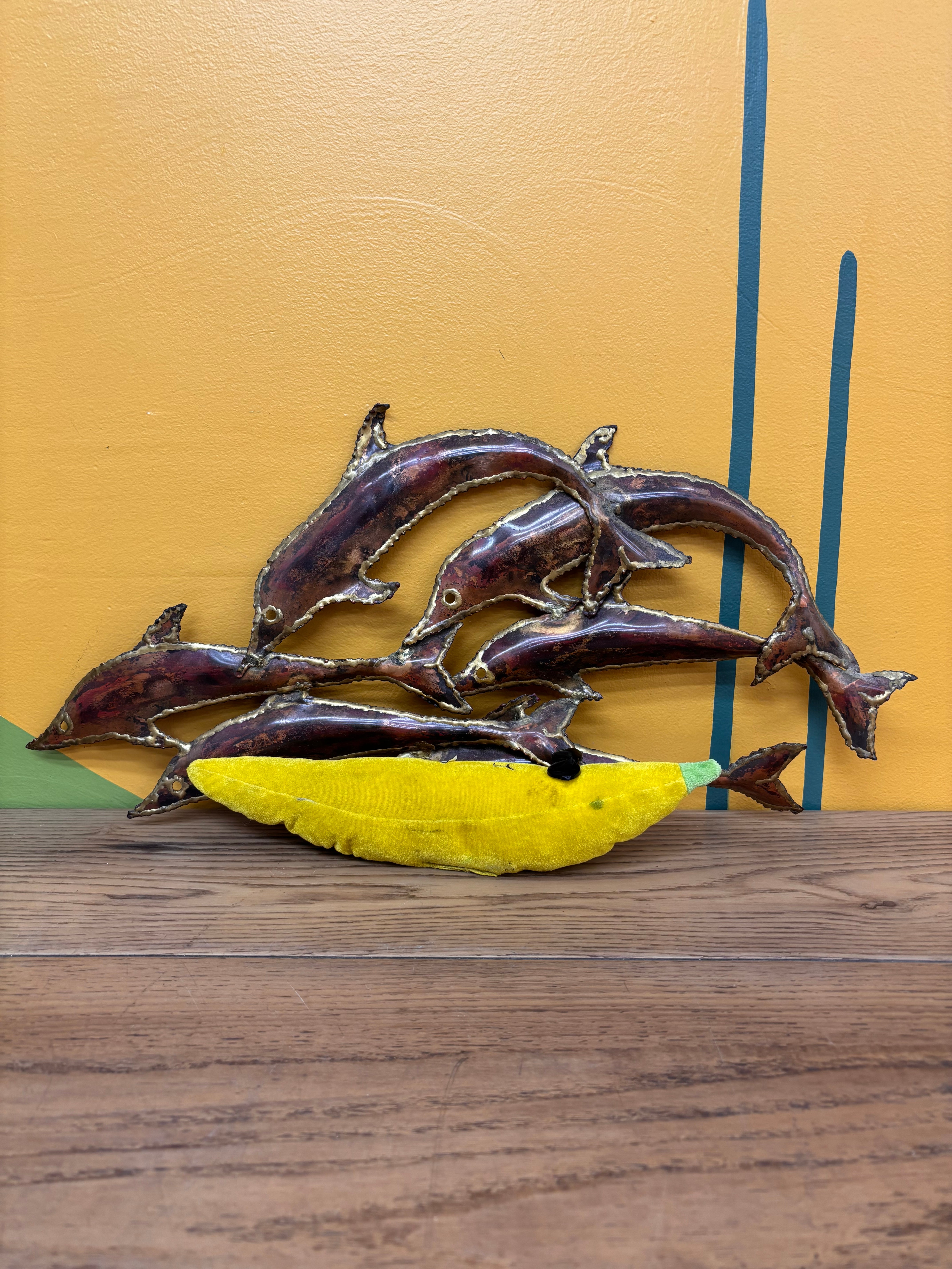 Metal Dolphin Wall Sculpture