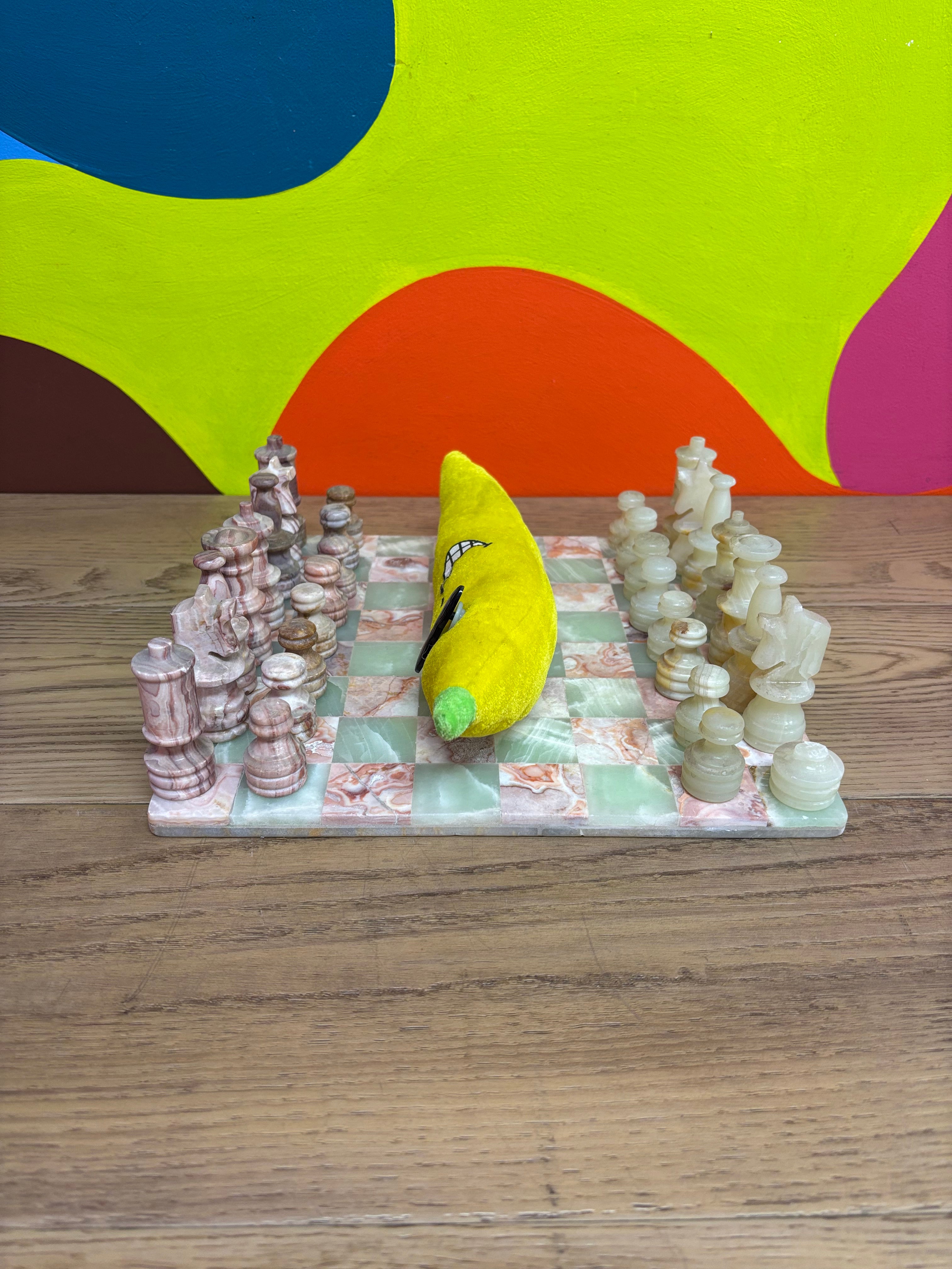 Pink & Green Marble Chess Set