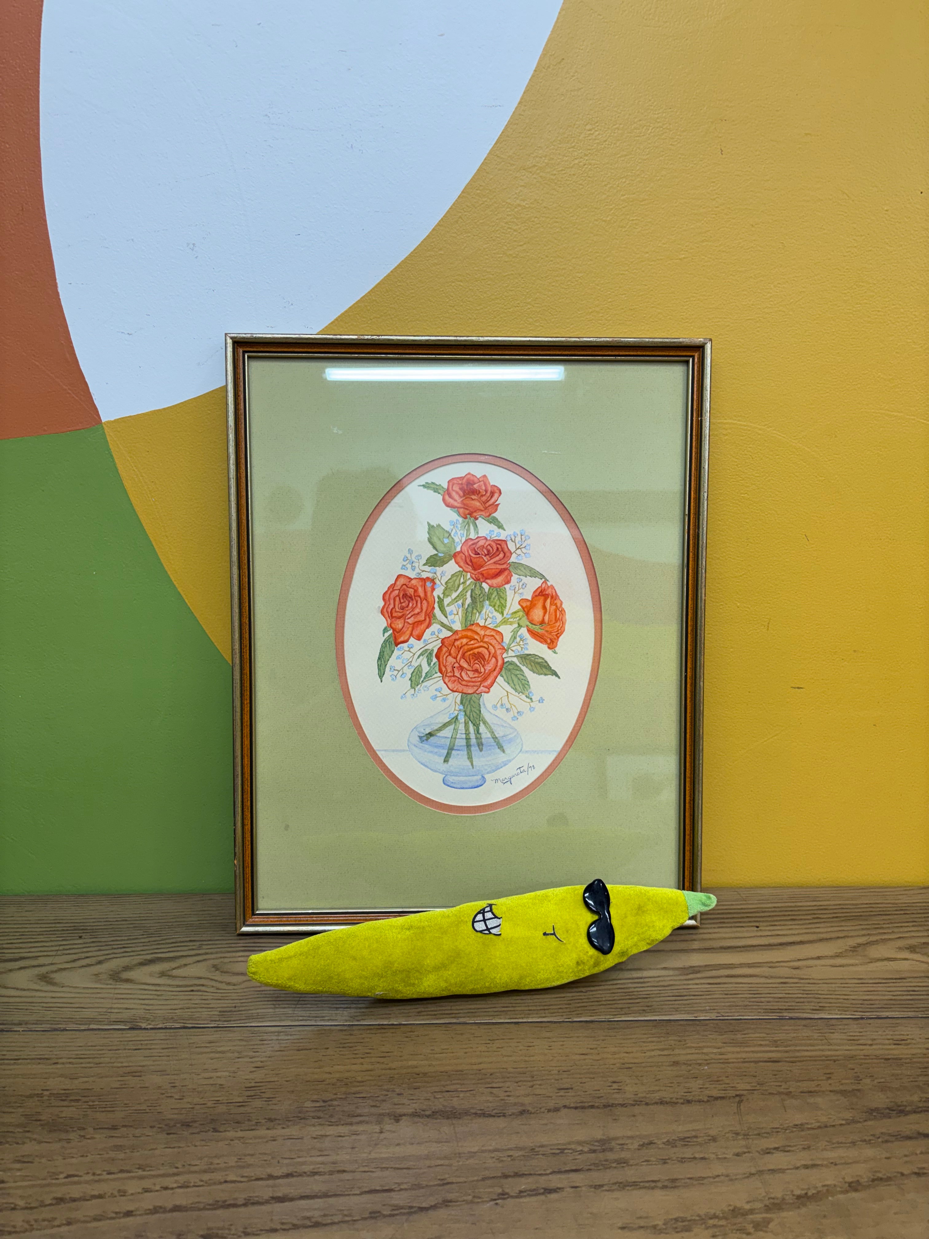 Framed Floral Drawing