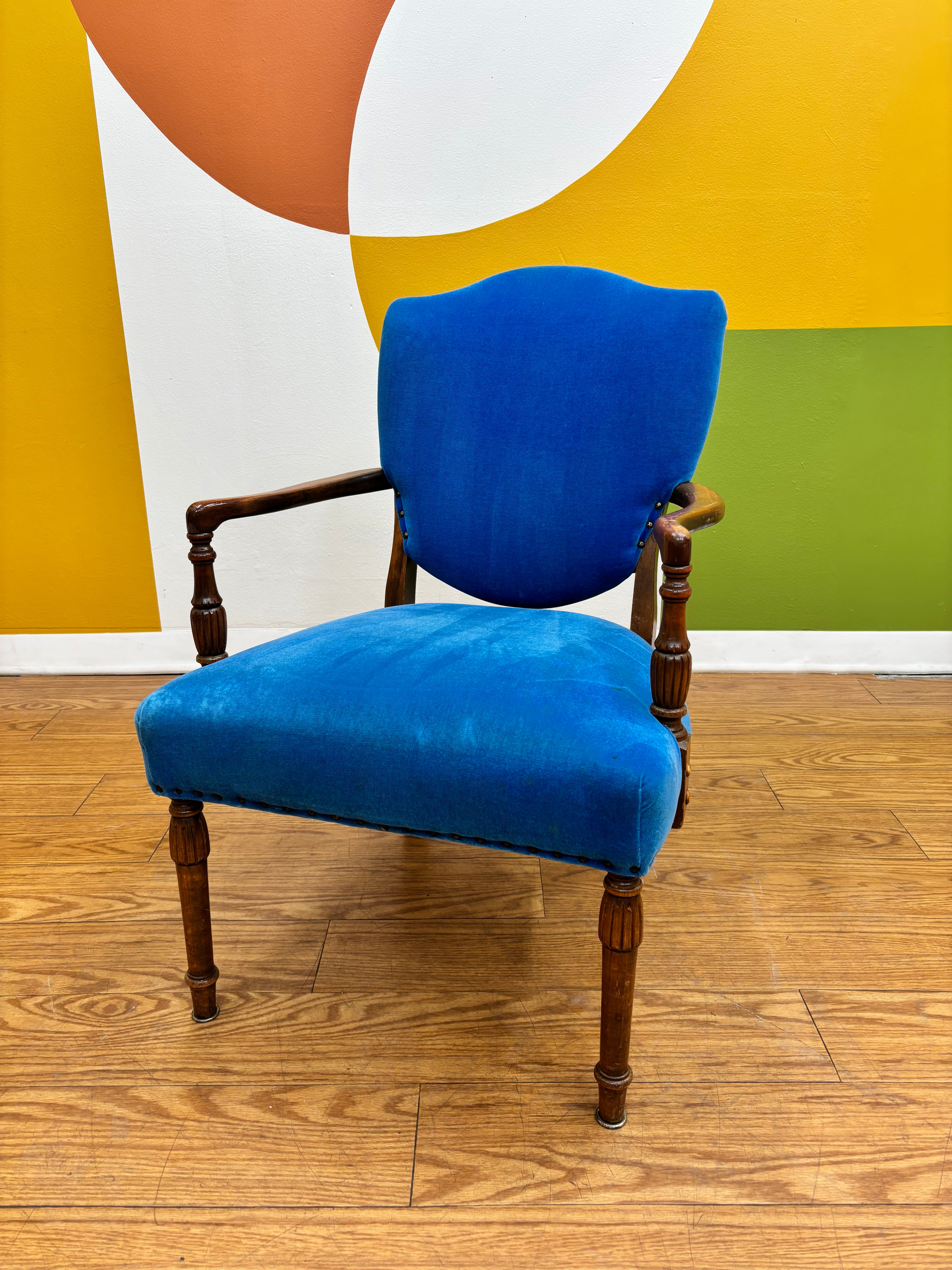 Blue Velvet Armchair