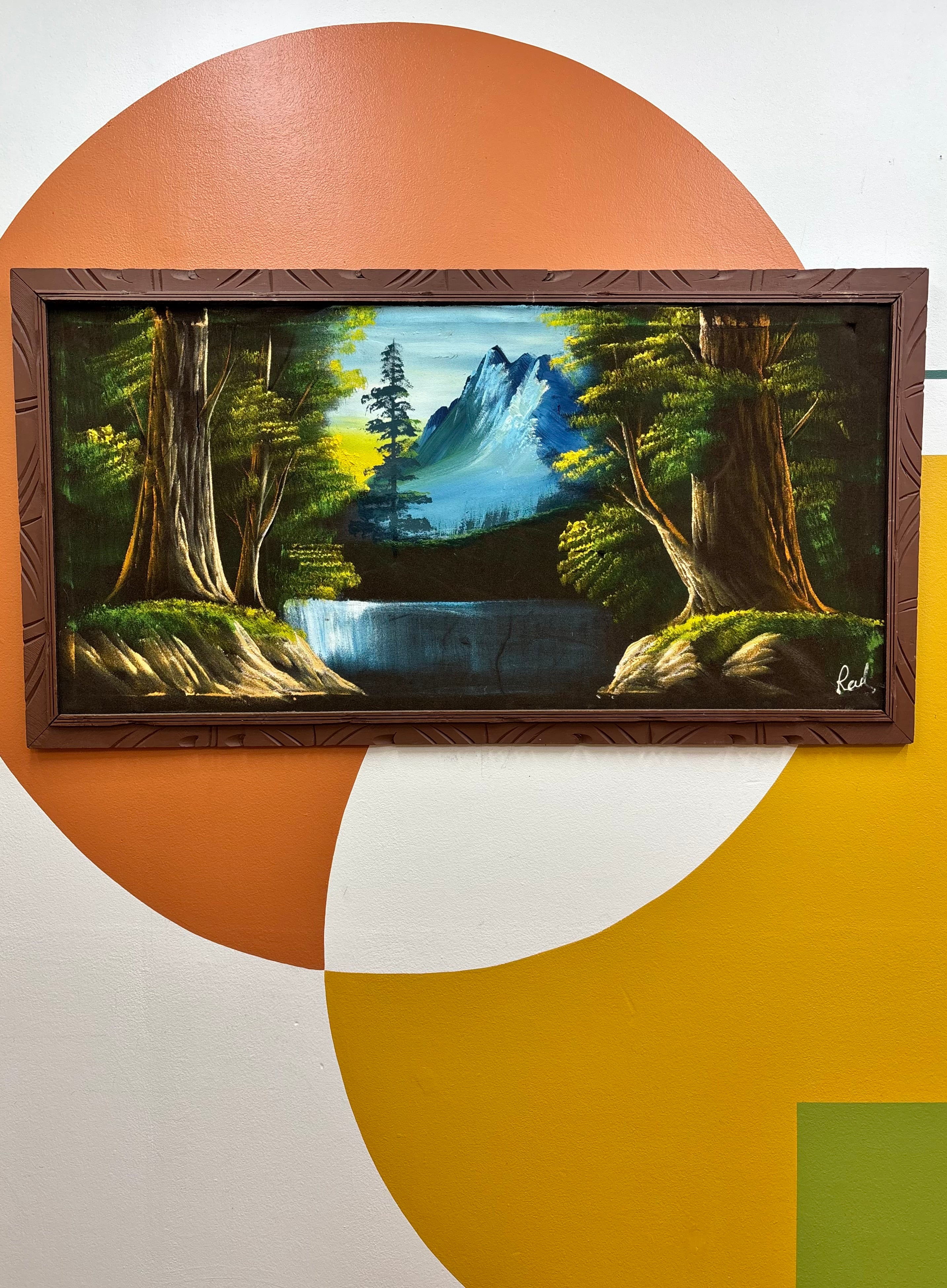 Large Framed Velvet Painting