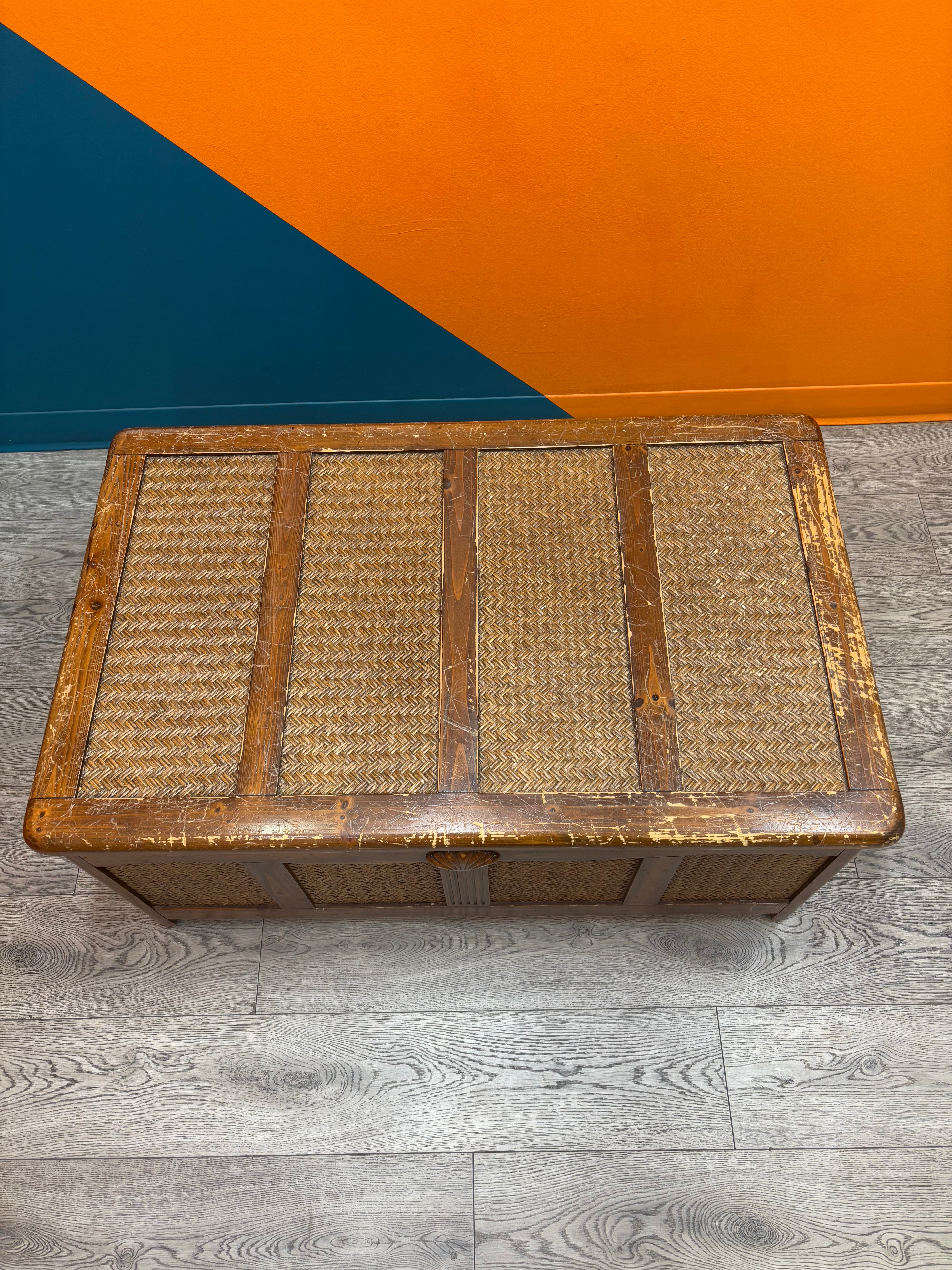 Large Rattan Chest