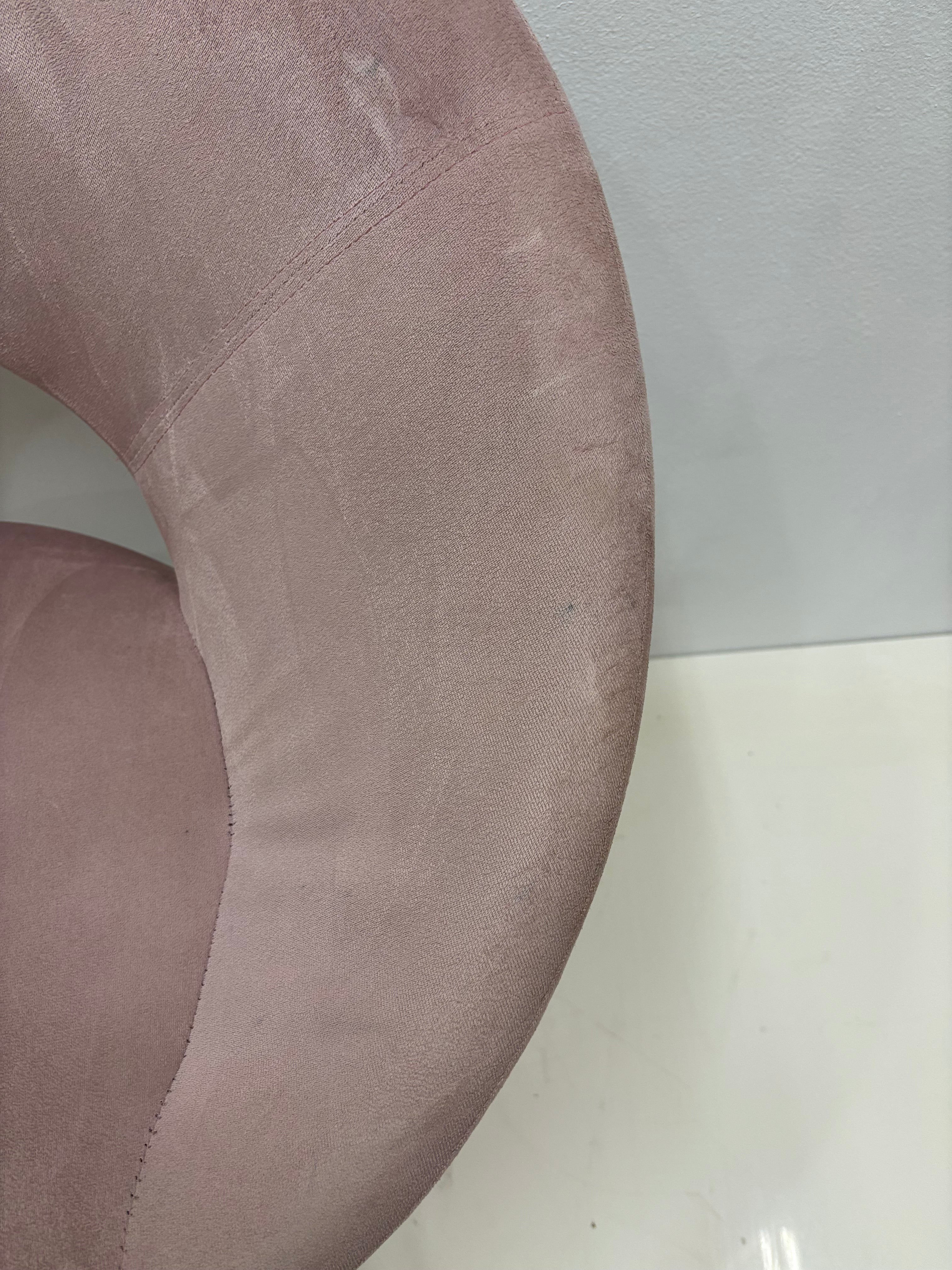 Pink Velvet Accent Chair