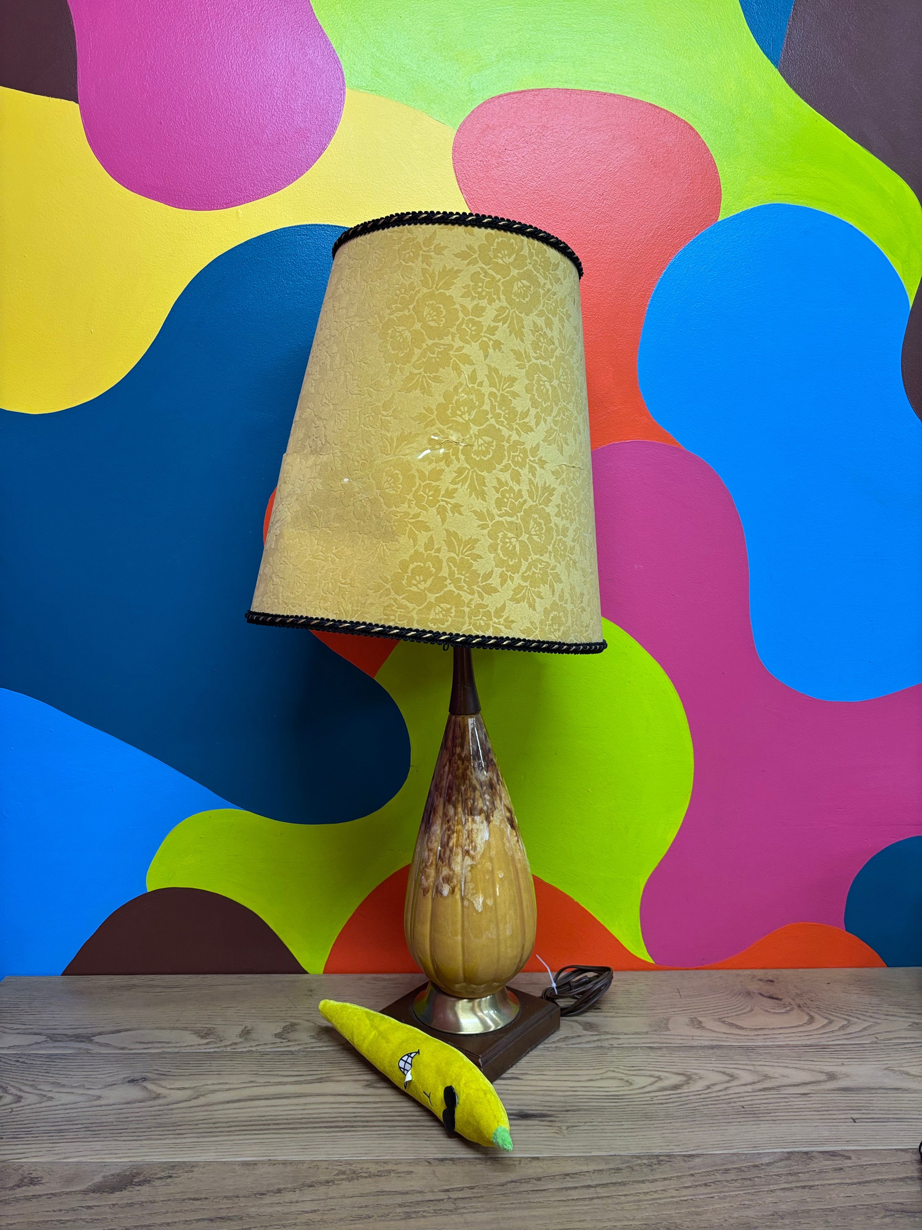 Yellow Pottery Style Lamp