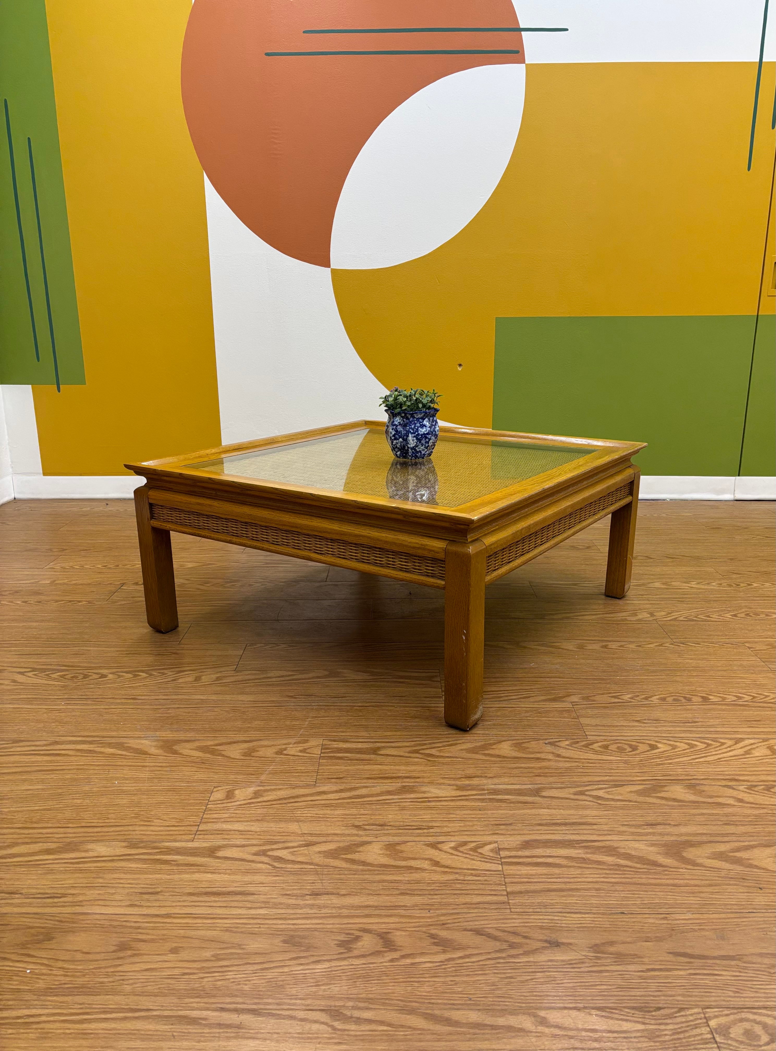 Square Coffee Table with Glass Top