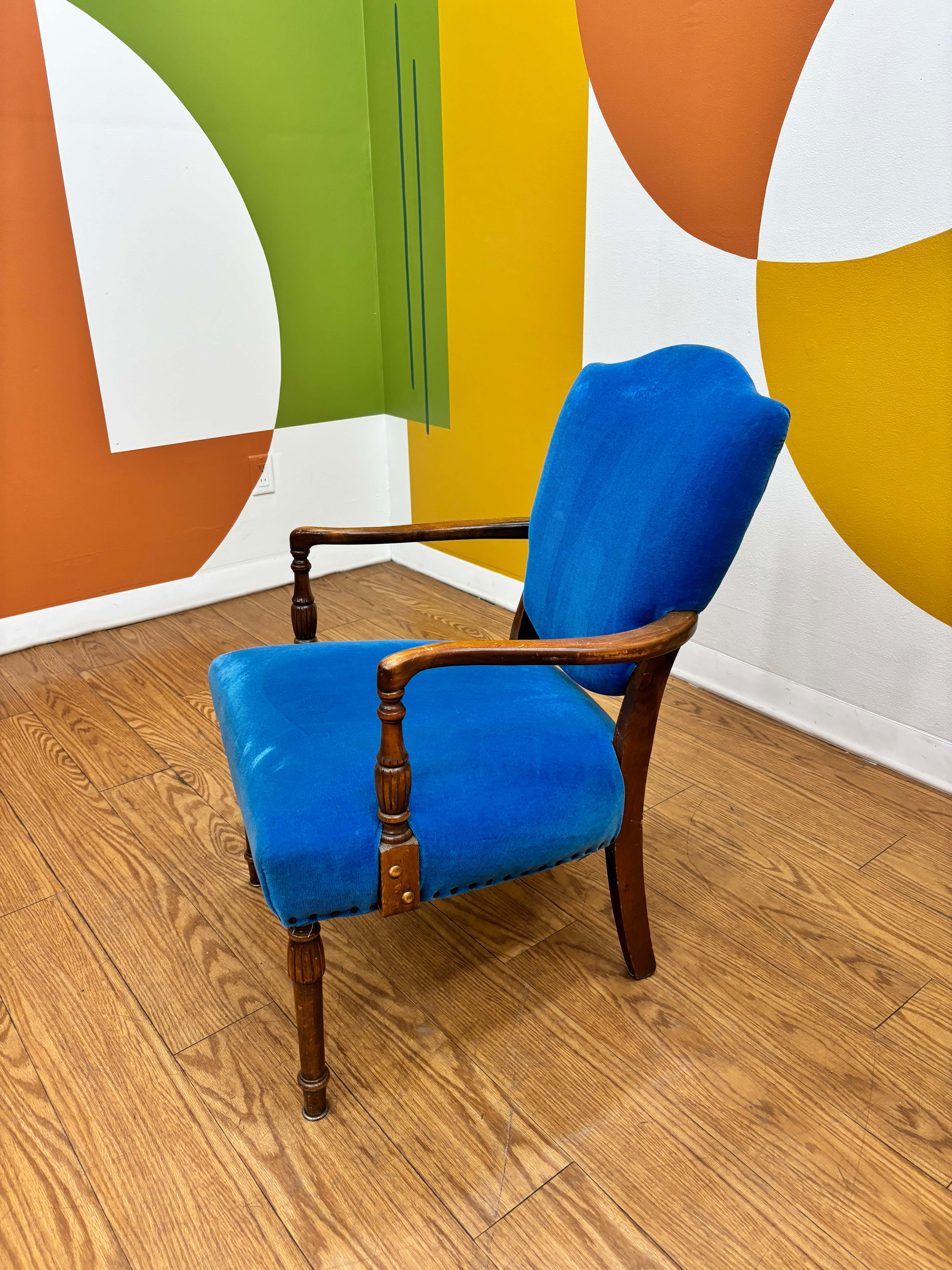 Blue Velvet Armchair