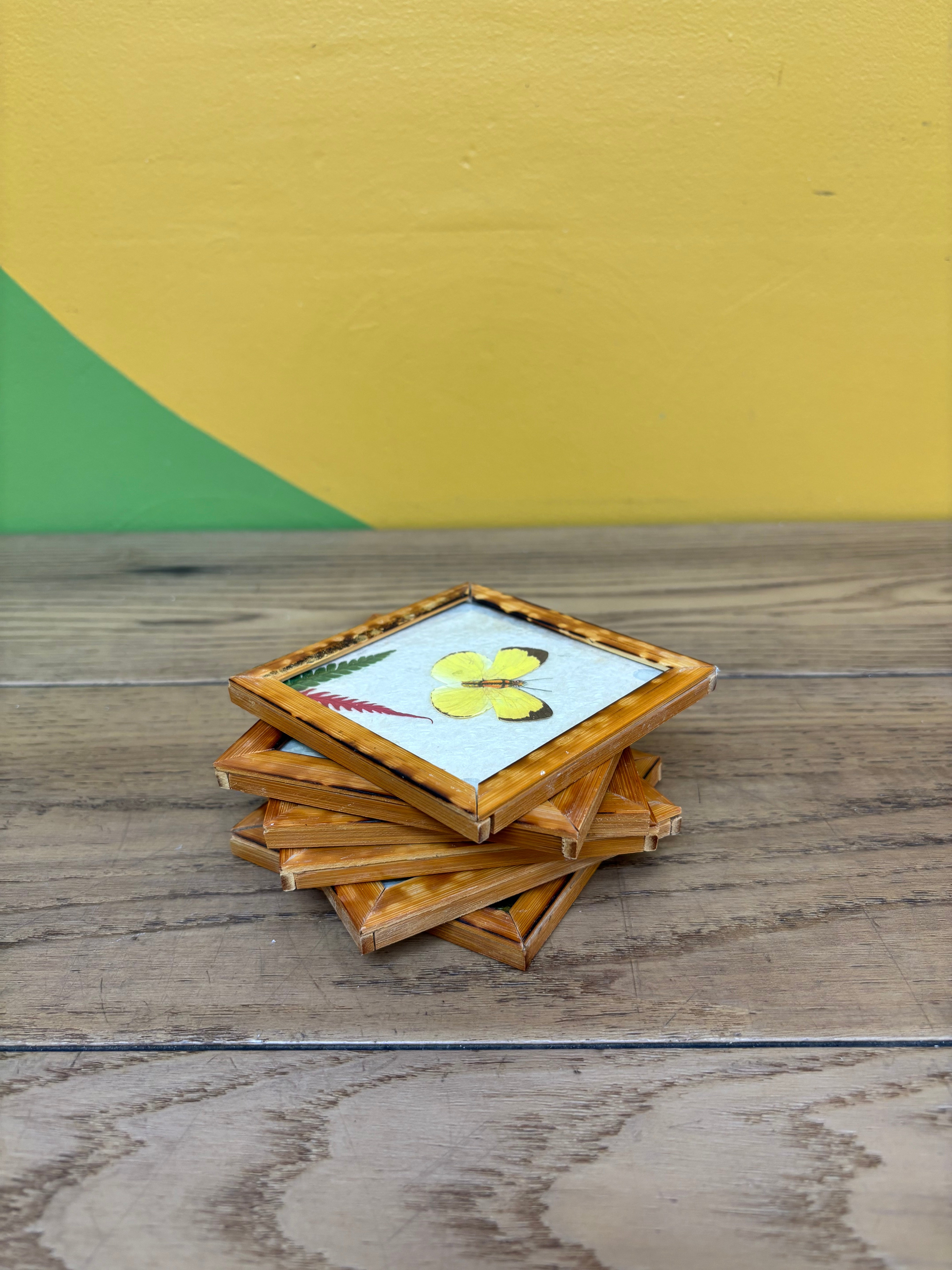 Set of Wood Butterfly Coasters