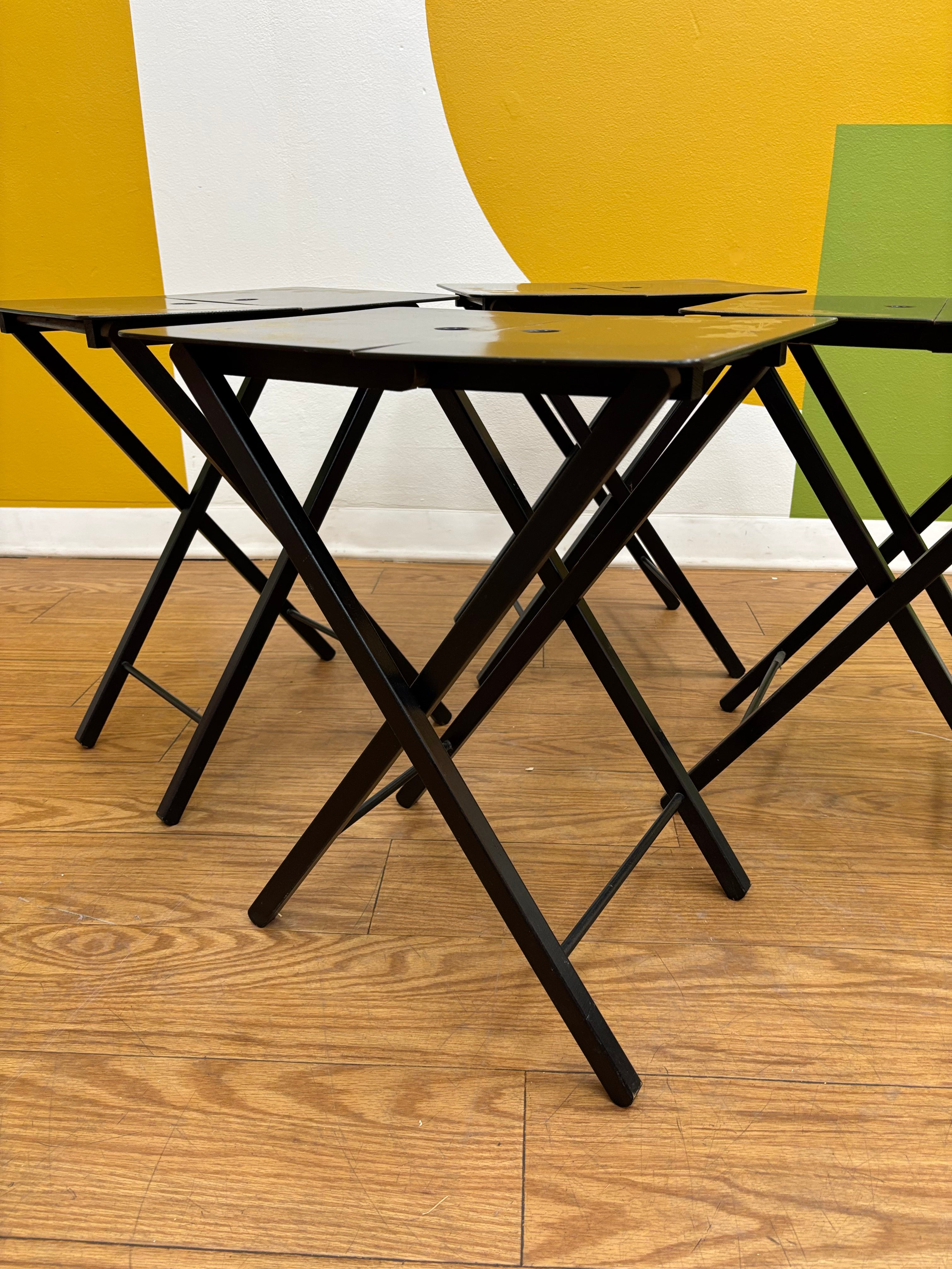 Set of 4 Hostette TV Trays on Stand