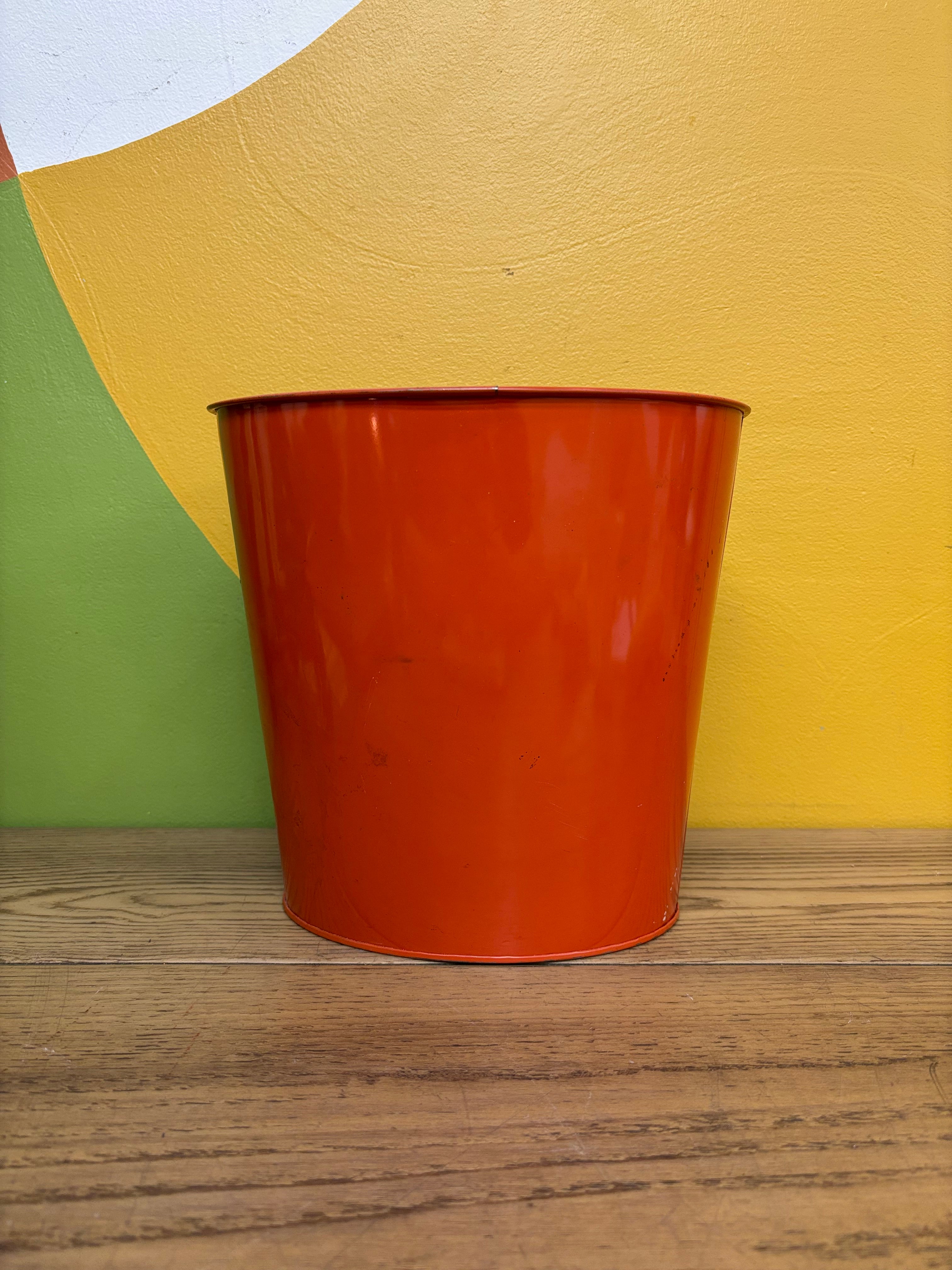 Small Orange Trash Can