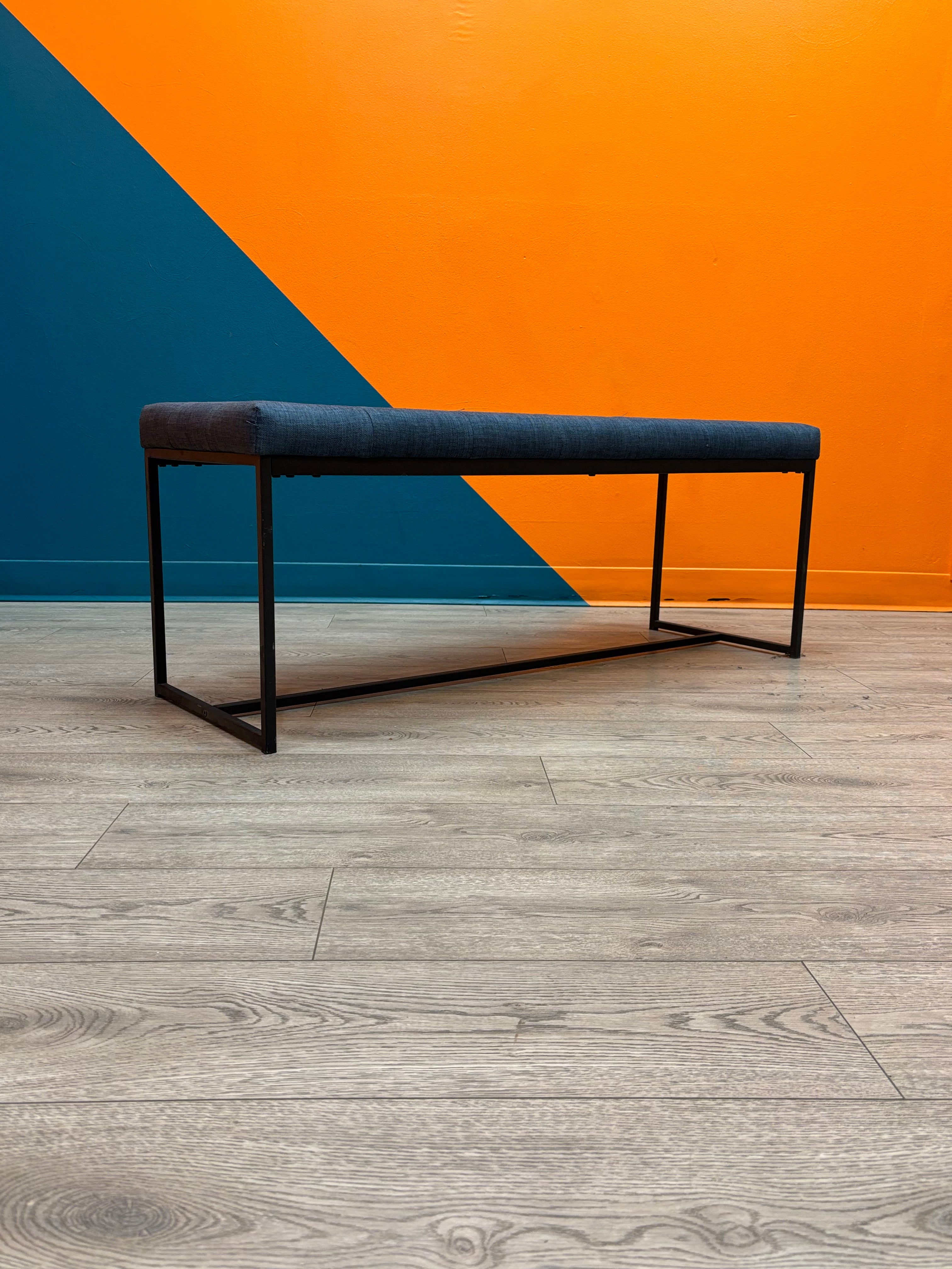 Blue Fabric Bench